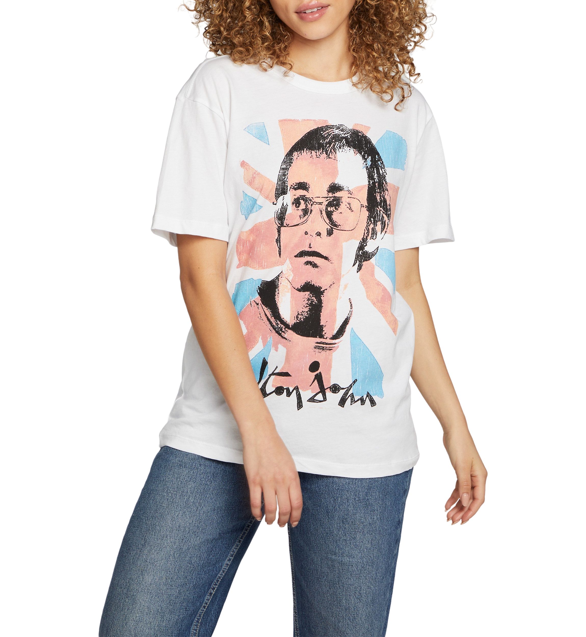 Womens Elton John Cotton Jersey Graphic T-Shirt
