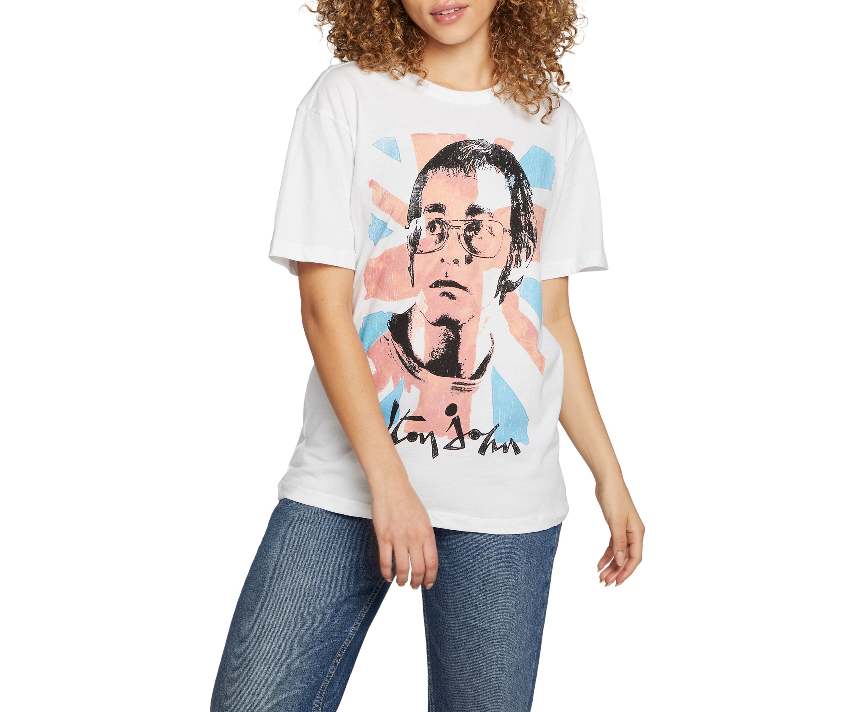 Womens Elton John Cotton Jersey Graphic T-Shirt