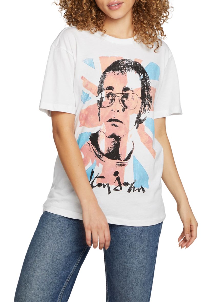 Womens Elton John Cotton Jersey Graphic T-Shirt