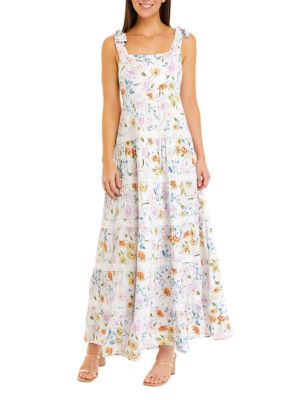 Crown & Ivy™ Womens Sleeveless Pom Print Dress