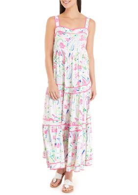 Women's Sleeveless Tiered Printed Dress