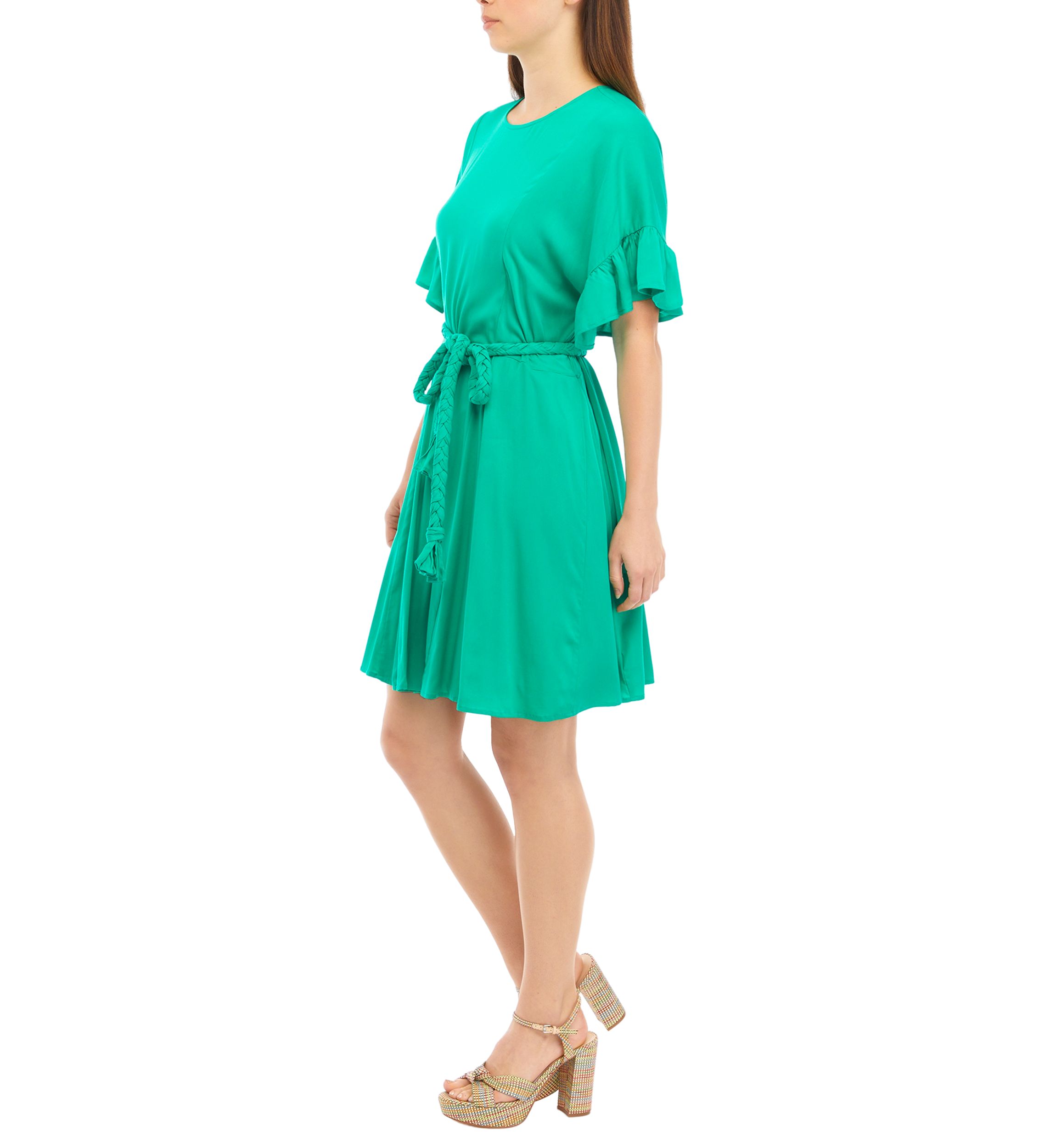 Womens Flutter Godet Dress