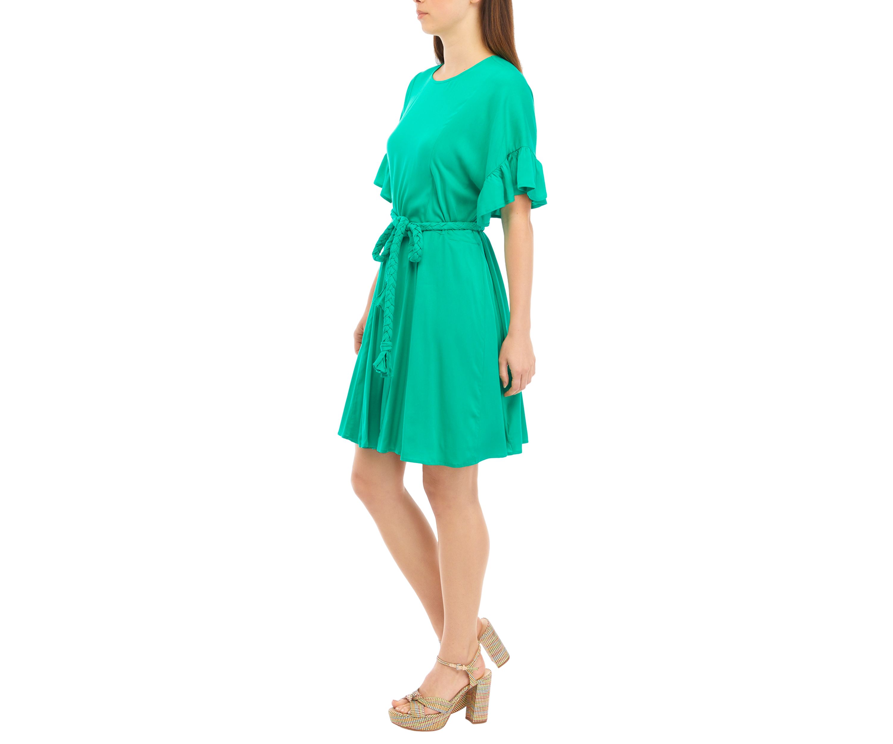 Womens Flutter Godet Dress