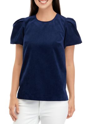 Women's Puff Sleeve Corduroy Top