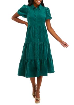 Crown & Ivy™ Women's Puff Sleeve Corduroy Dress | belk