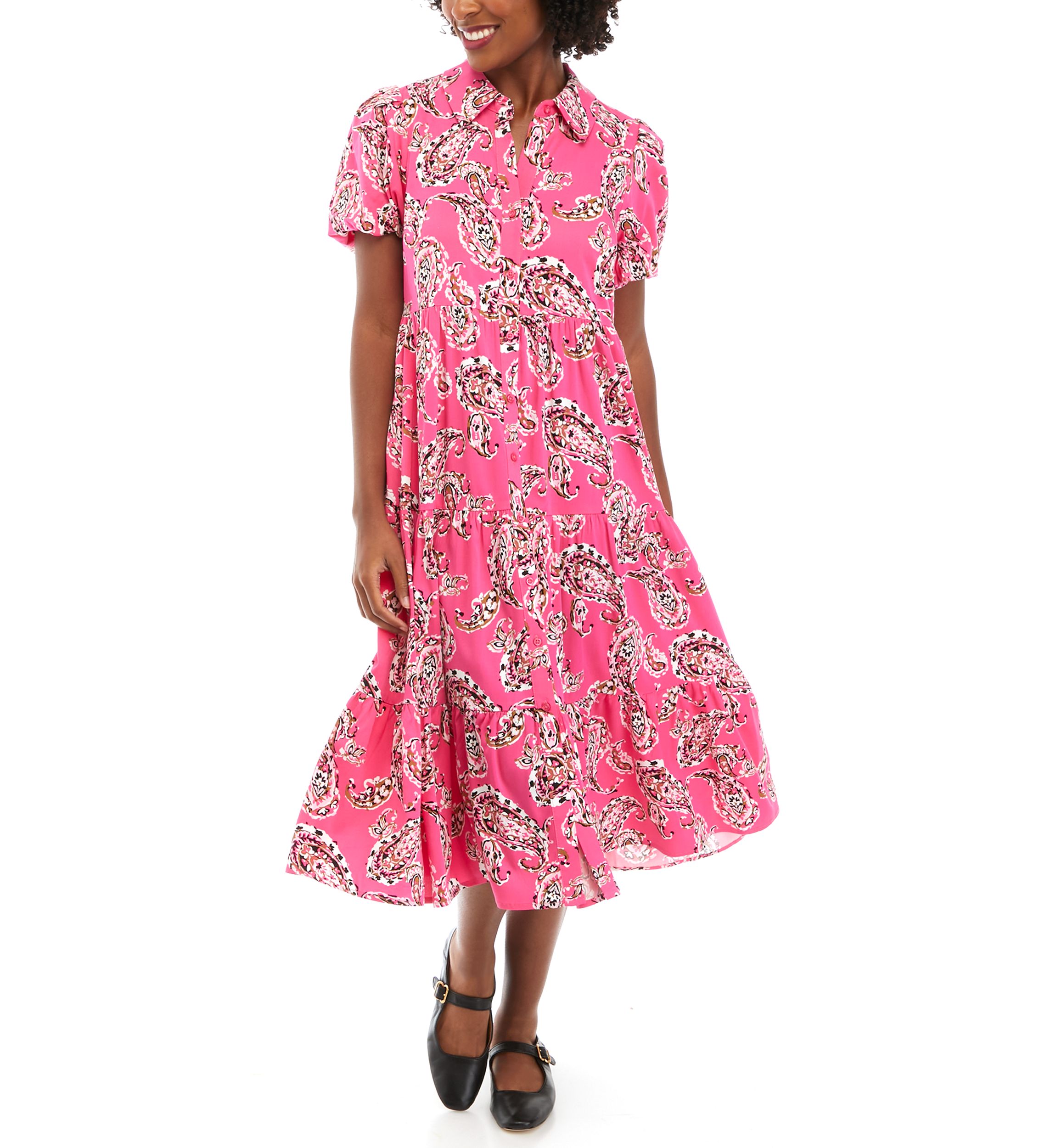 Petite Challis Printed Dress