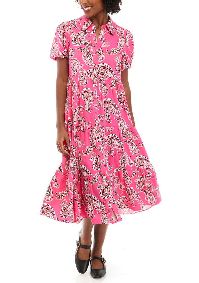 Petite Challis Printed Dress