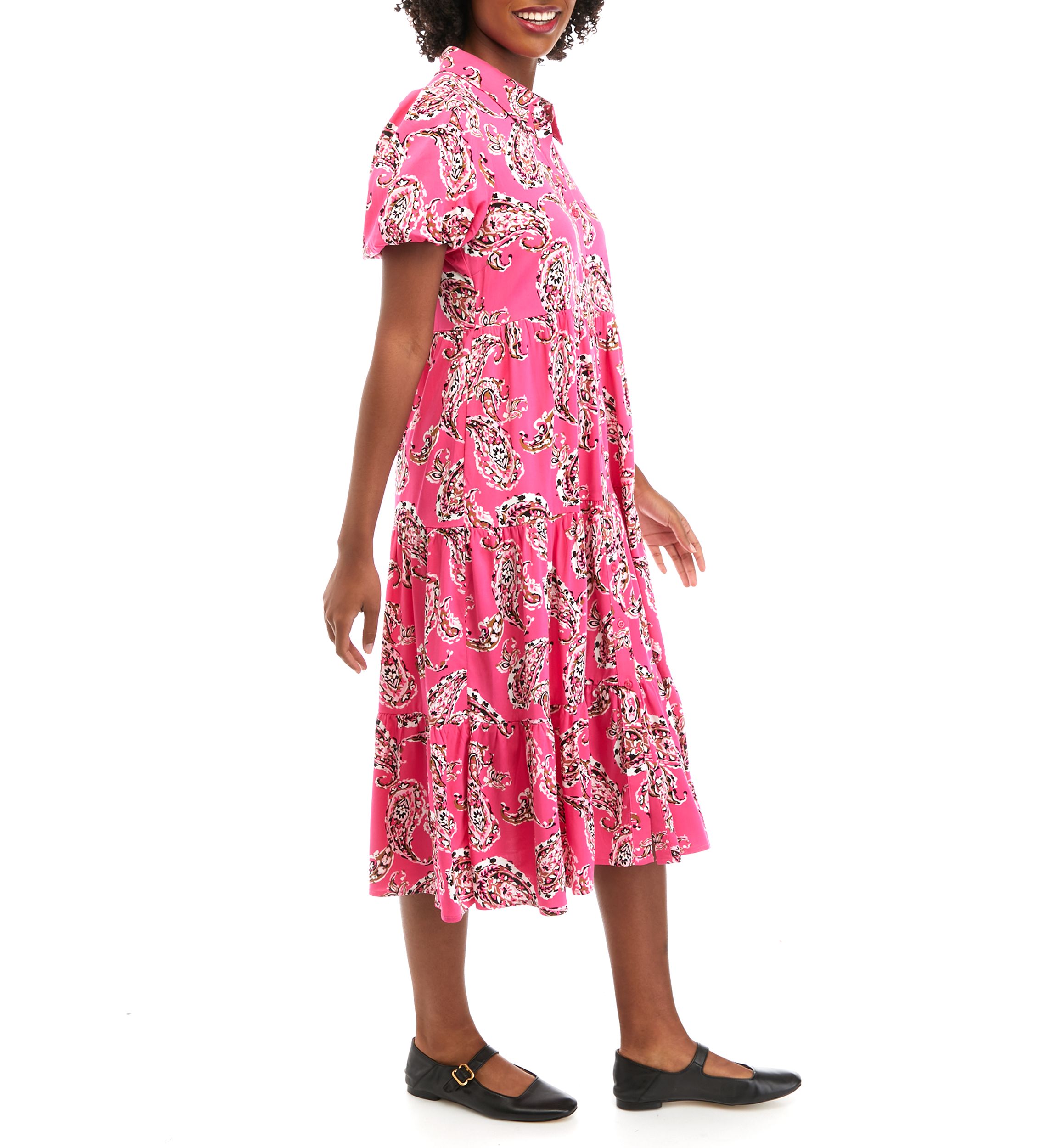 Petite Challis Printed Dress