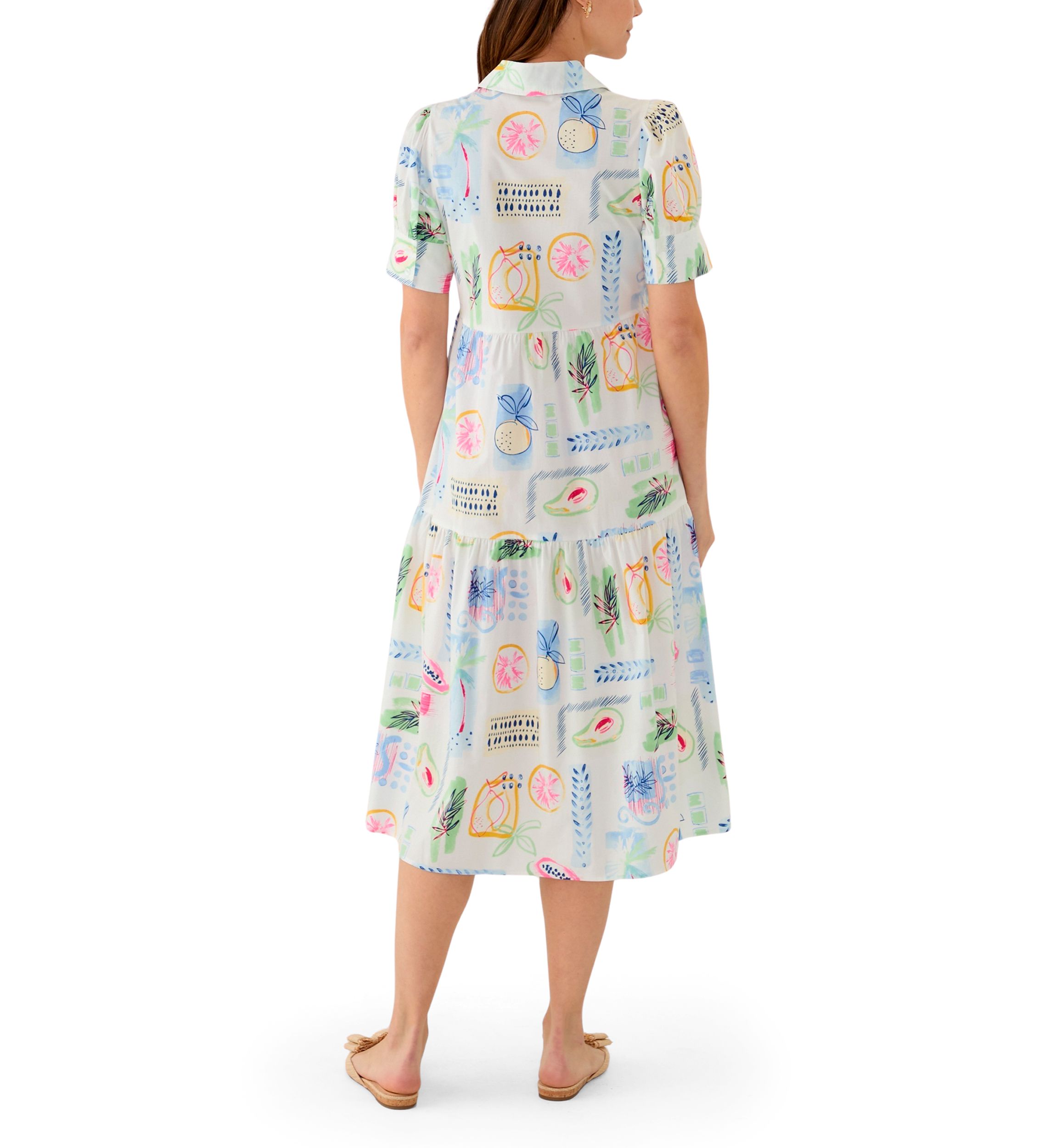 Womens Short Sleeve Printed Shirtdress