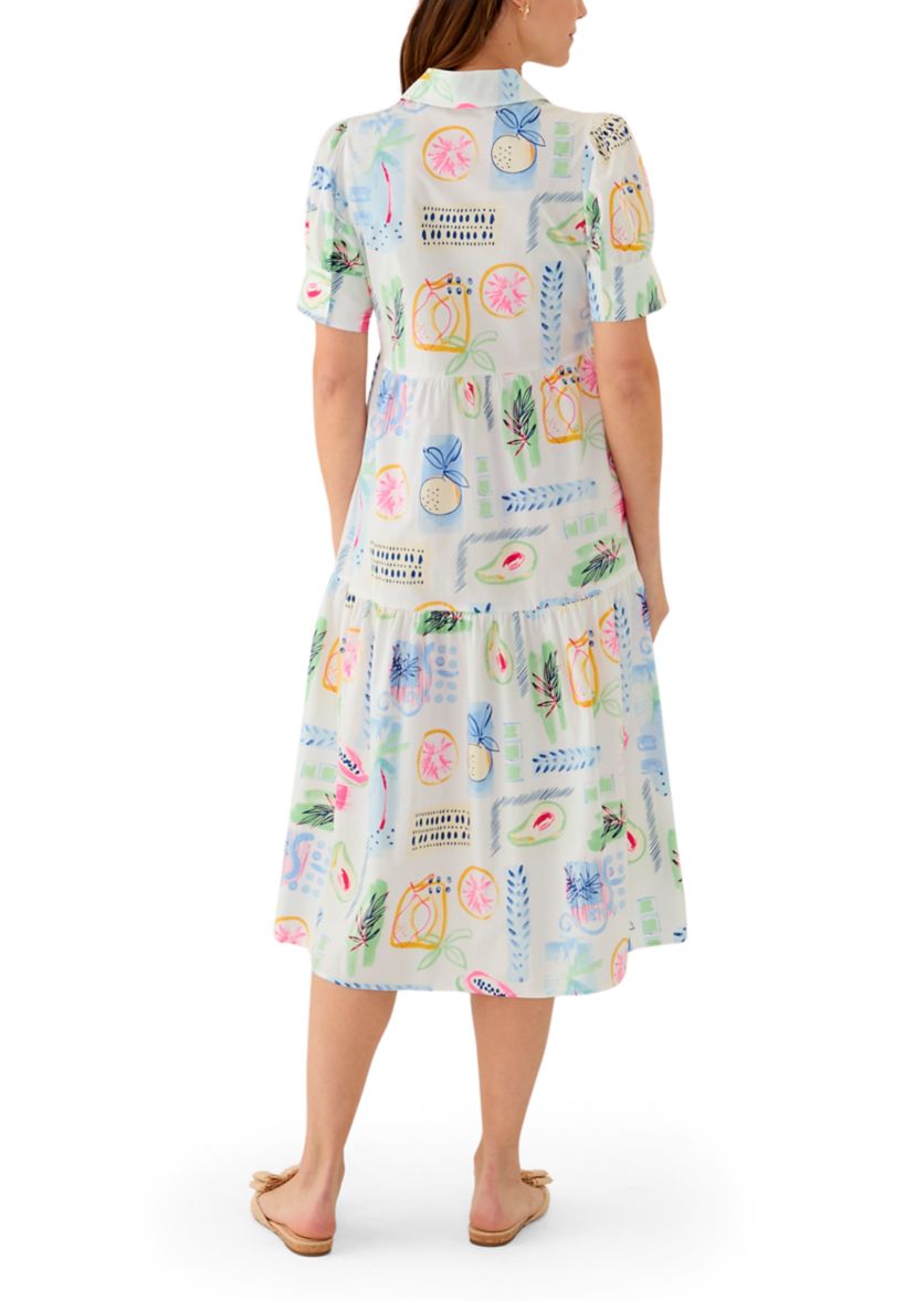 Womens Short Sleeve Printed Shirtdress