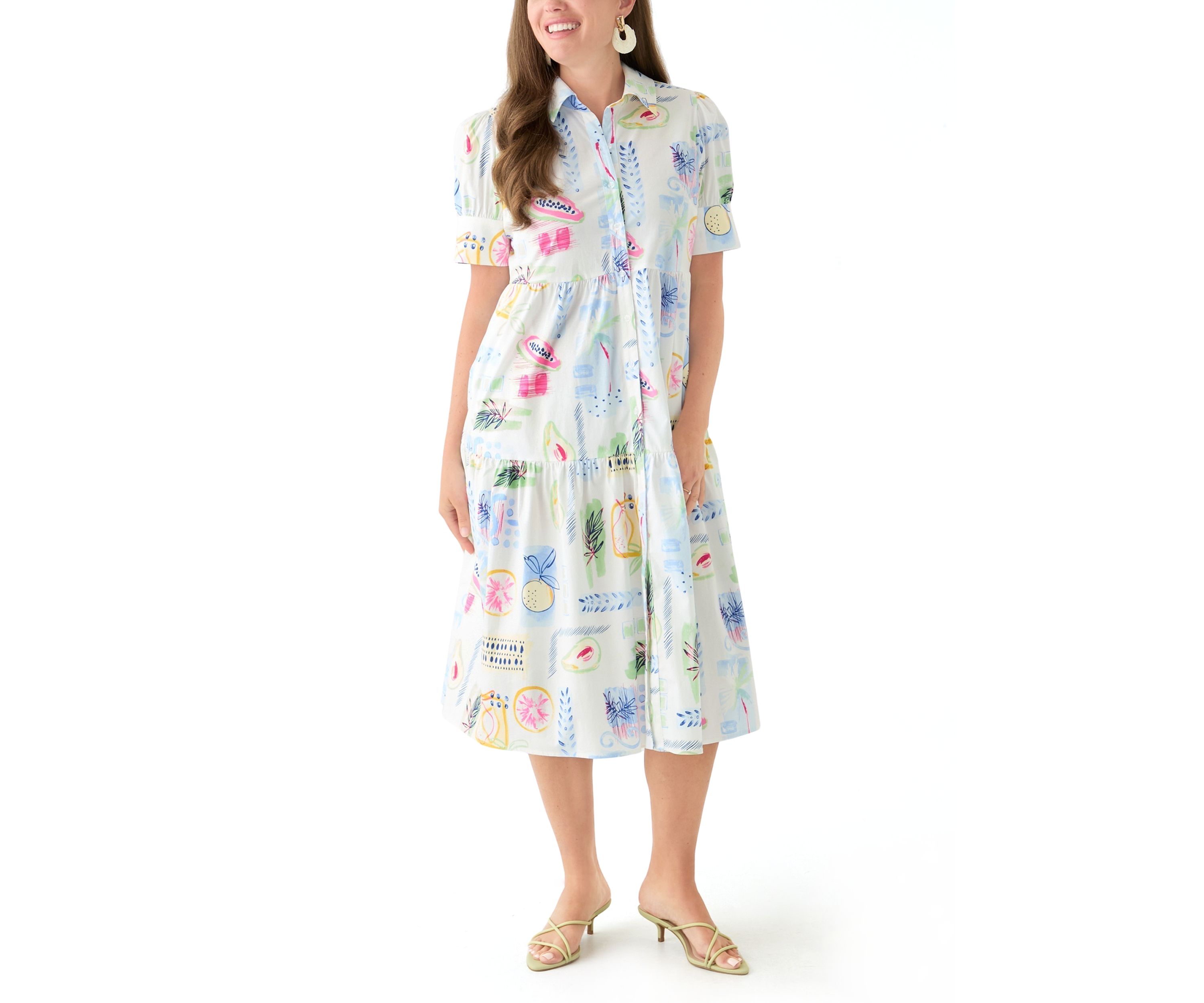 Petite Printed Shirtdress 