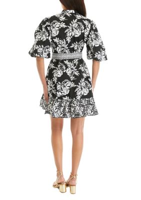 Women's Puff Sleeve Floral Mini Dress