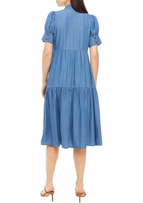 Women's Short Sleeve Midi Shirtdress