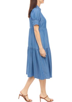 Women's Short Sleeve Midi Shirtdress