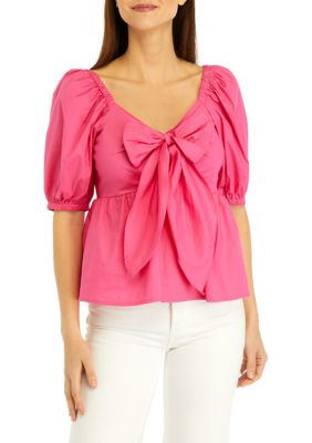 Women's Bow Front Woven Top