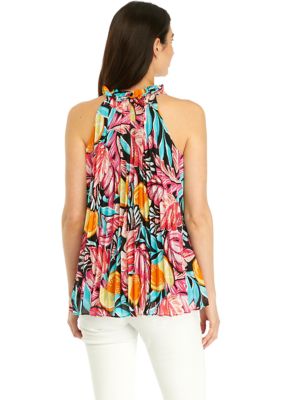 Women's Pleated Printed Top