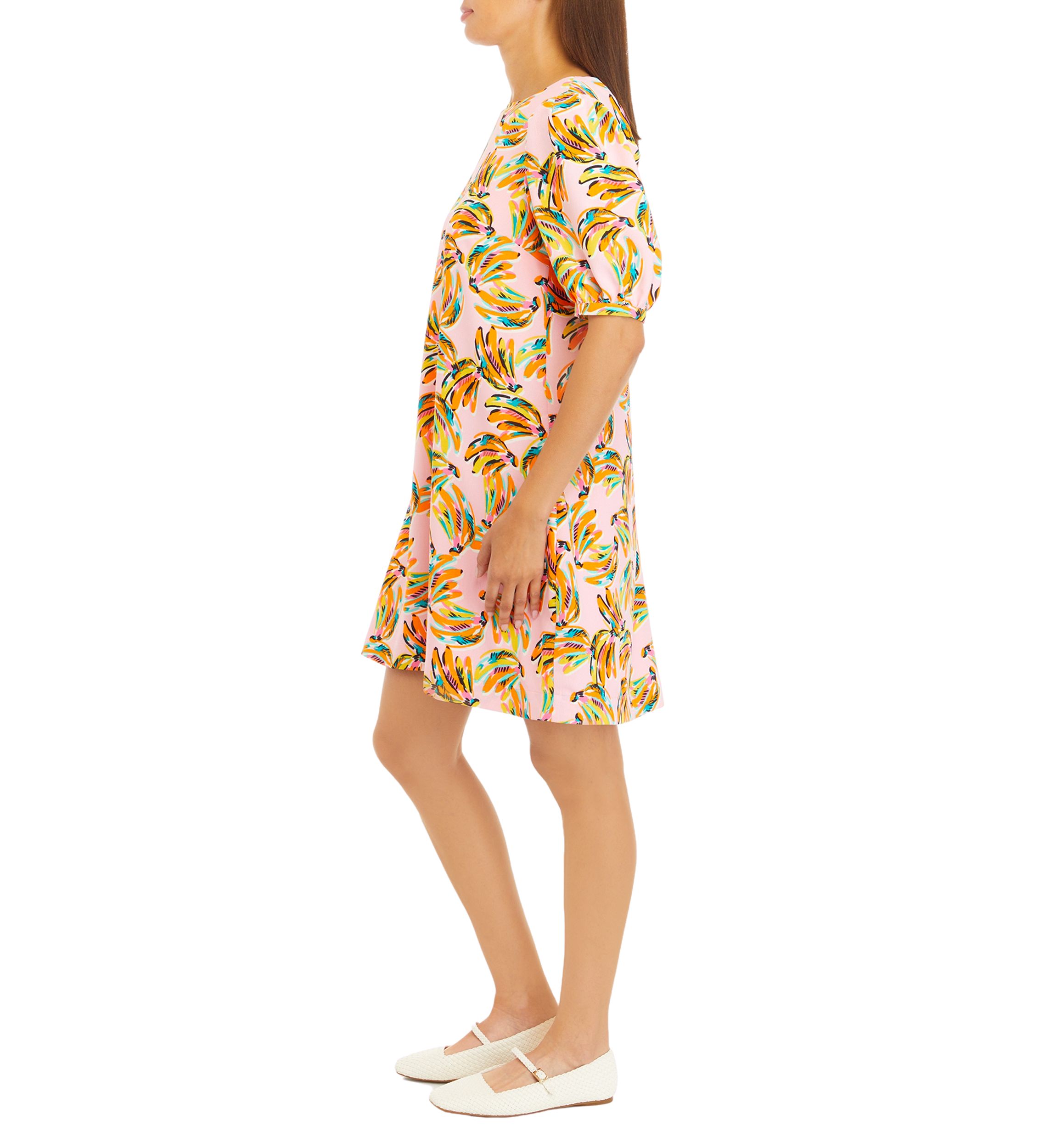 Womens Drapey Knot Back Printed Dress