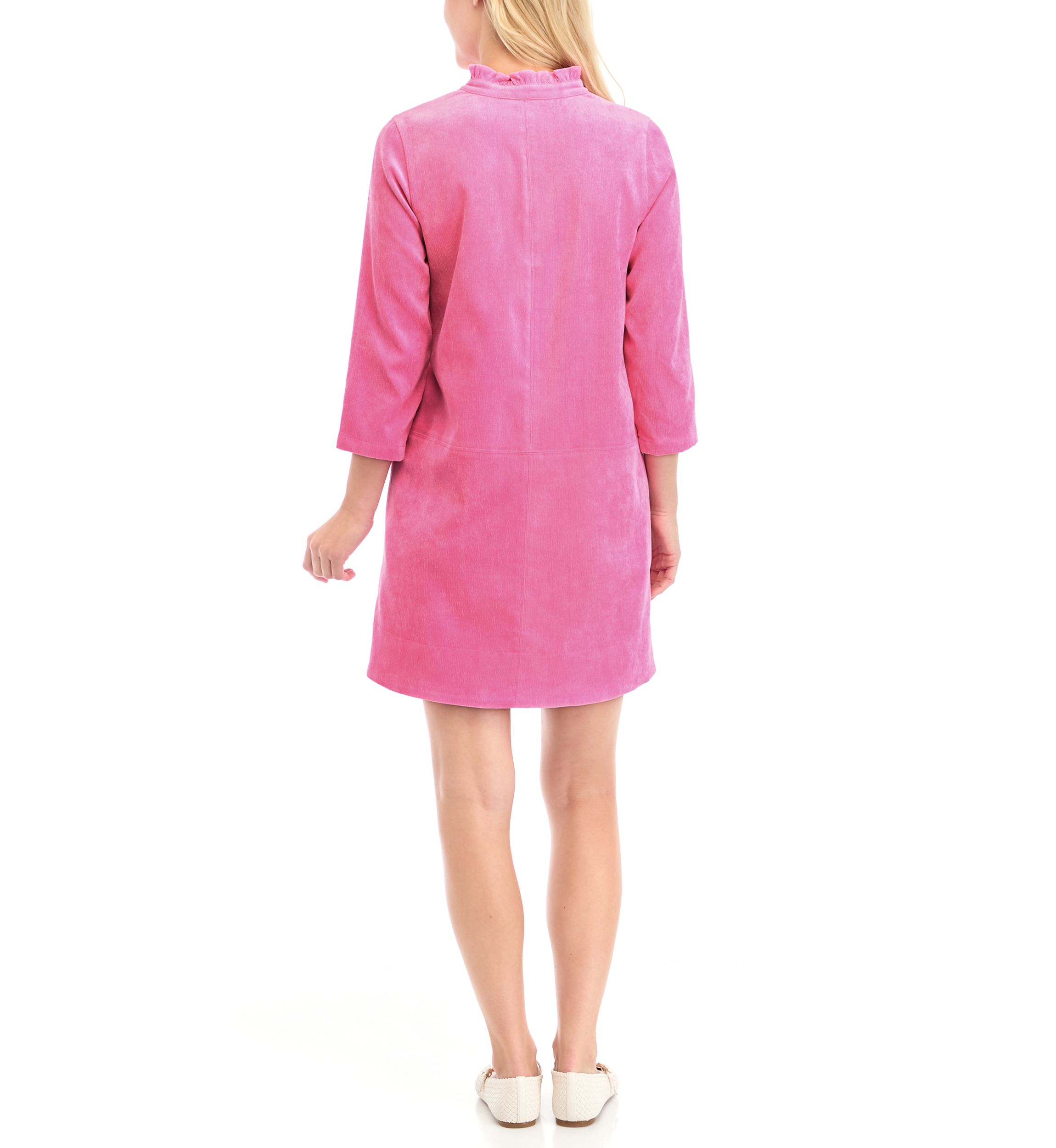 Womens 3/4 Sleeve Corded Collar Dress