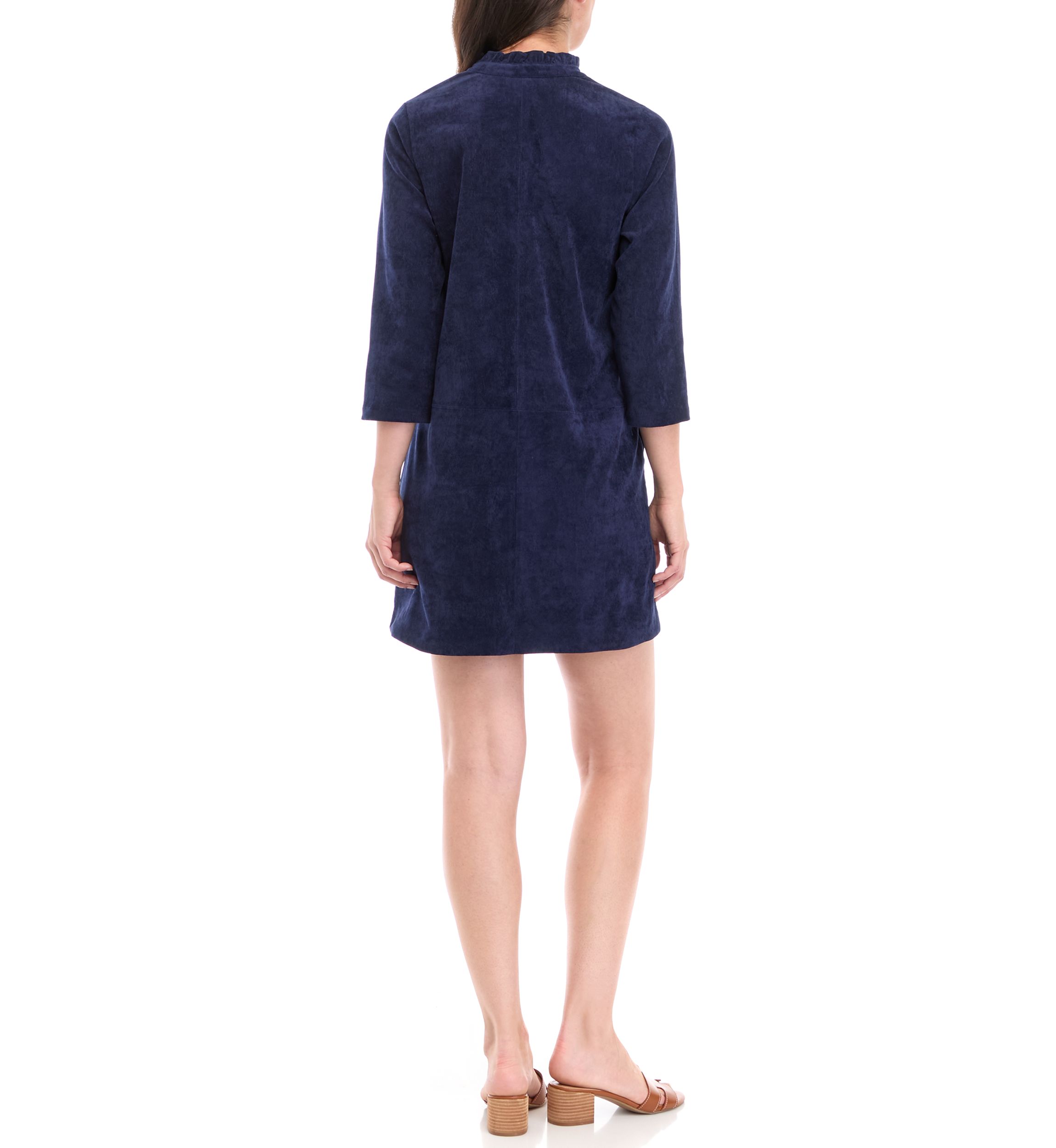Petite 3/4 Sleeve Corded Collar Dress 