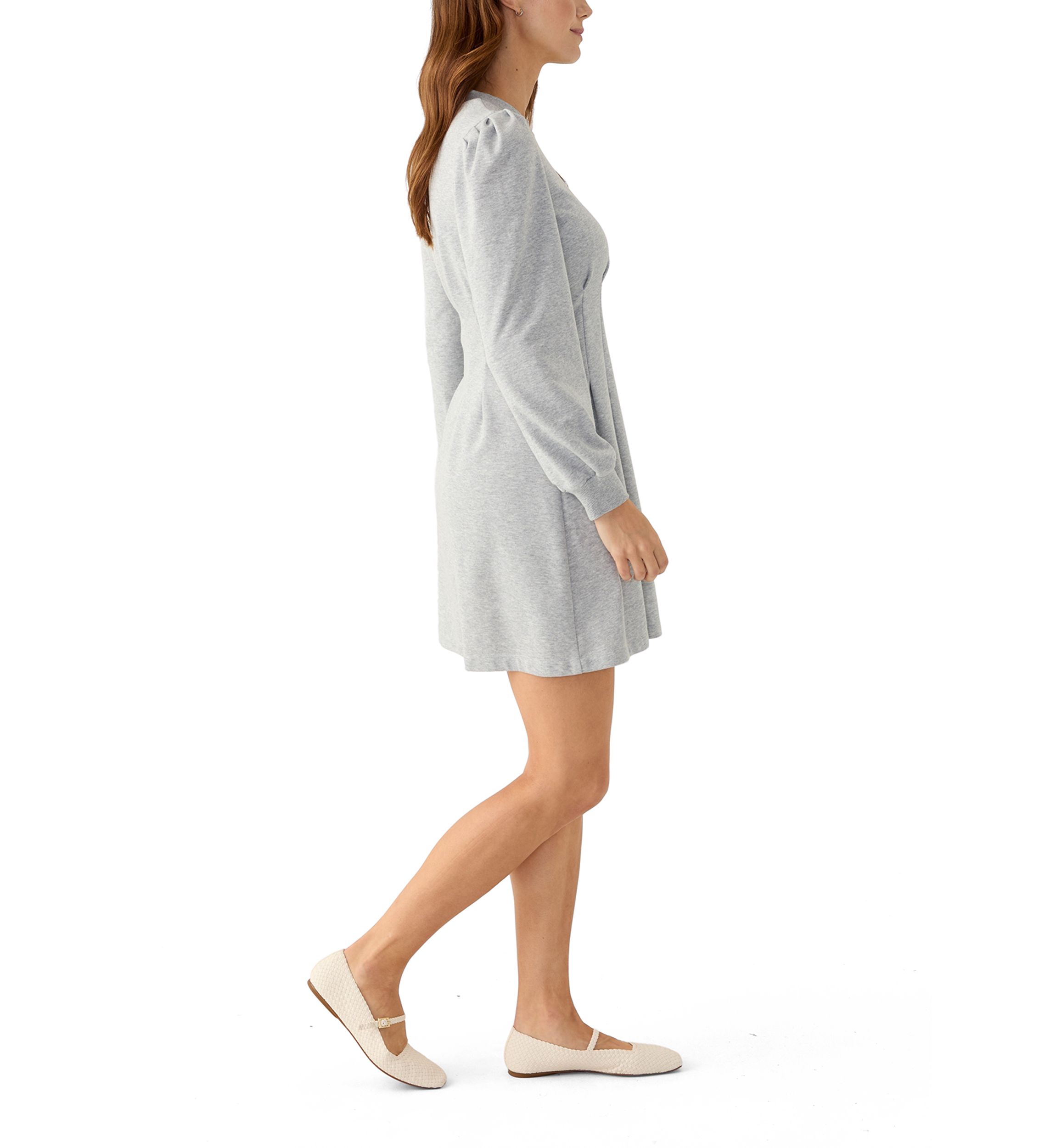 Womens Long Sleeve French Terry Dress