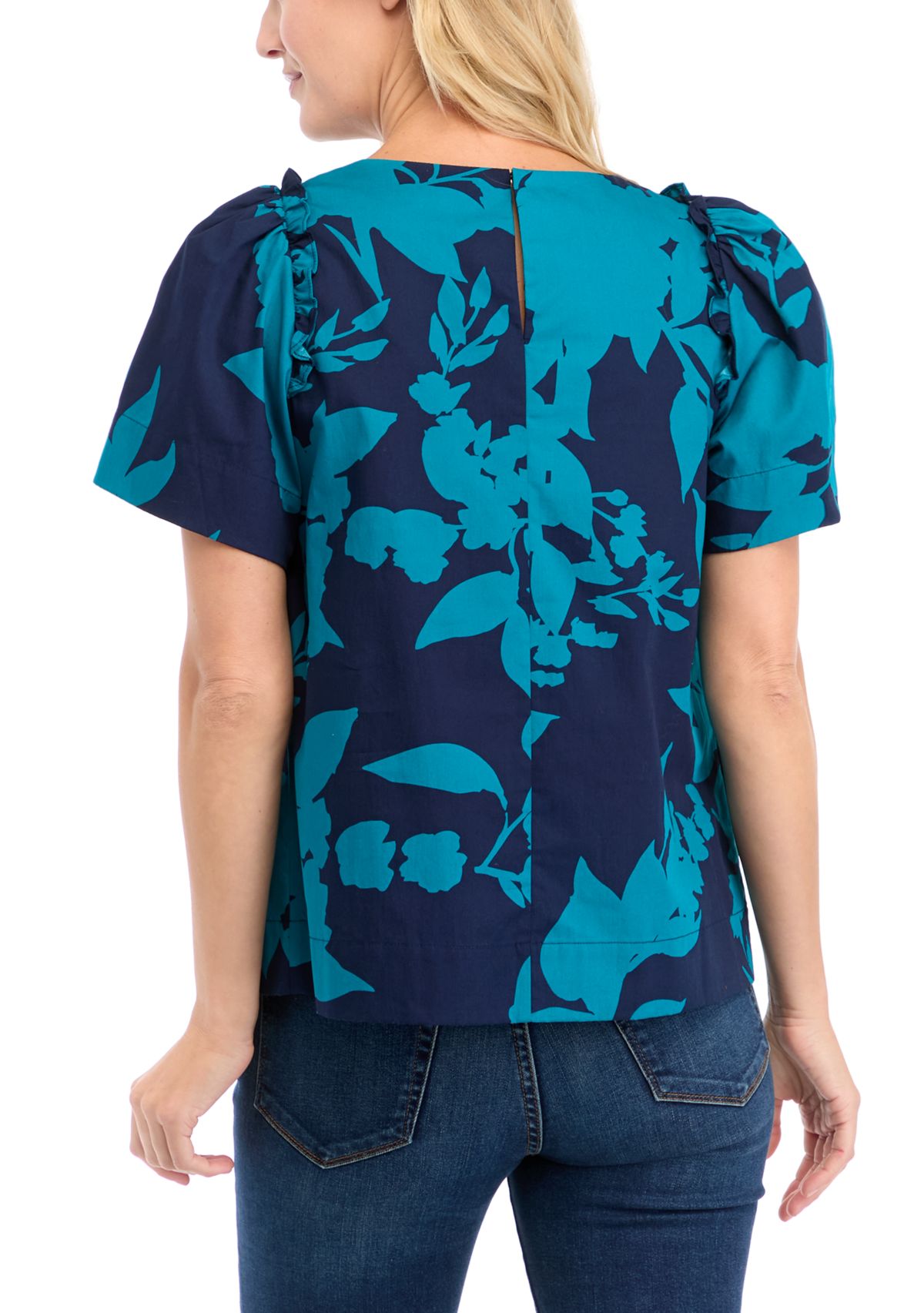 Womens Short Sleeve Poplin Top 