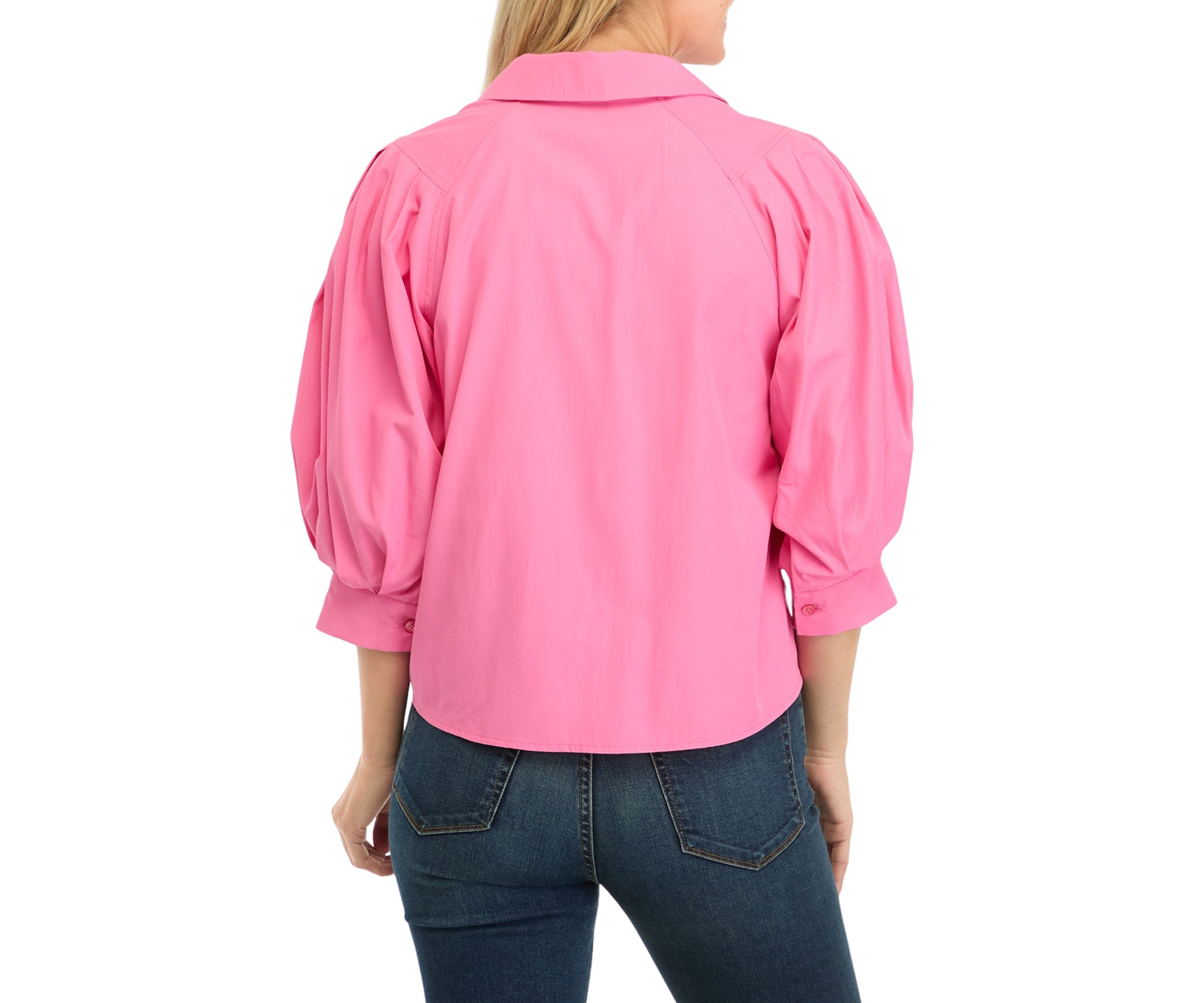 Petite Balloon Sleeve Woven Blouse 