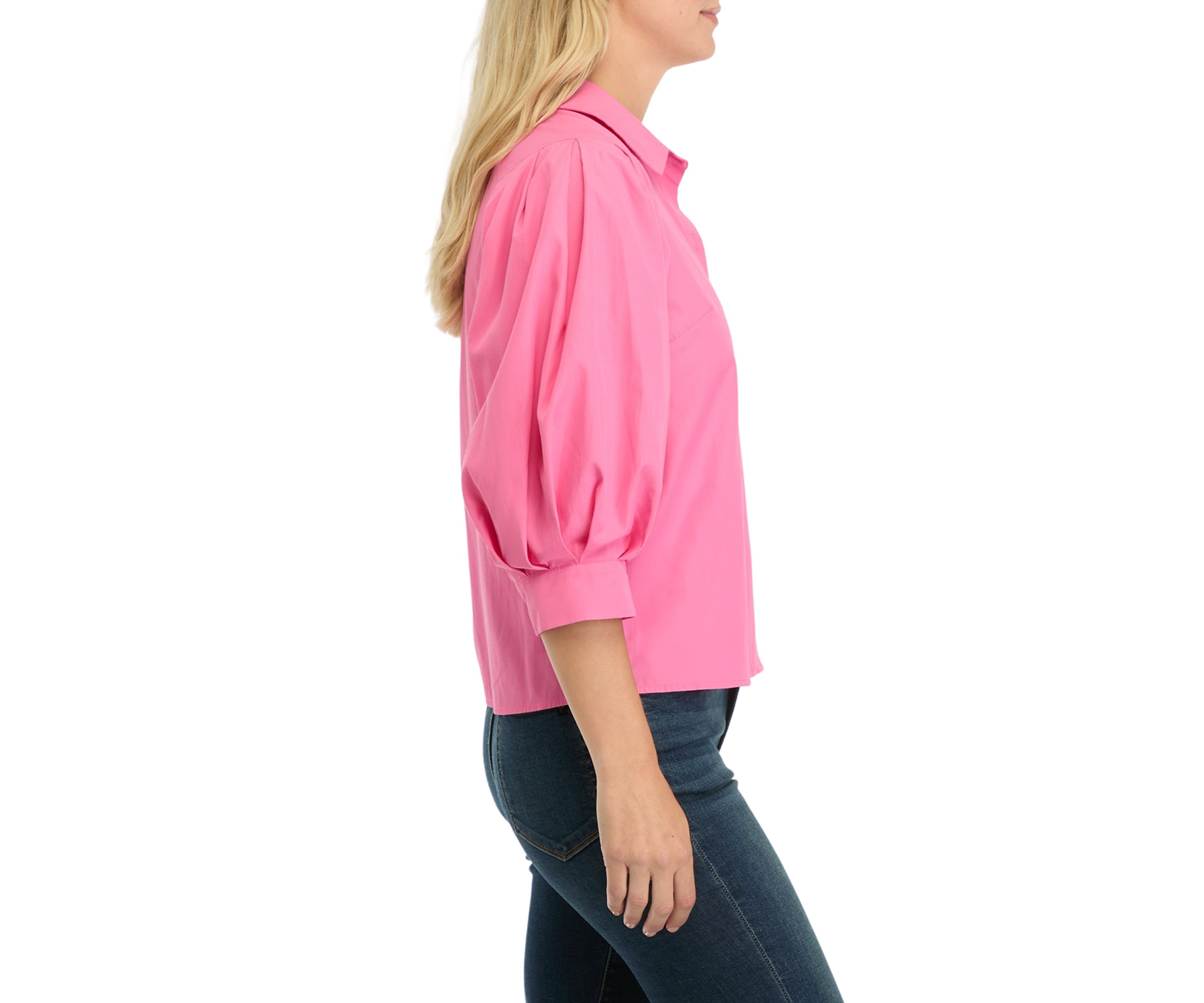 Petite Balloon Sleeve Woven Blouse 