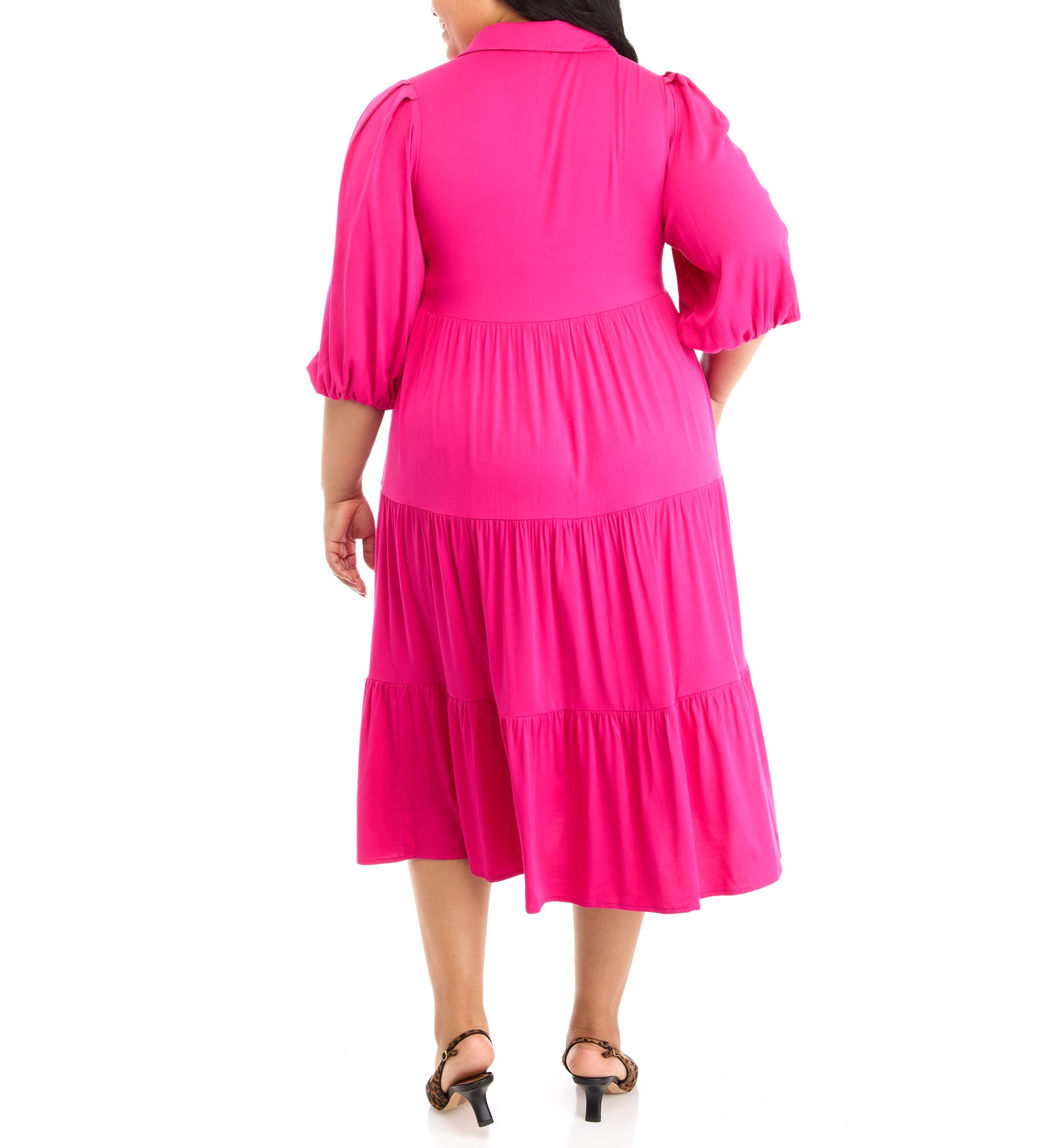 Plus Size Midi Shirt Dress