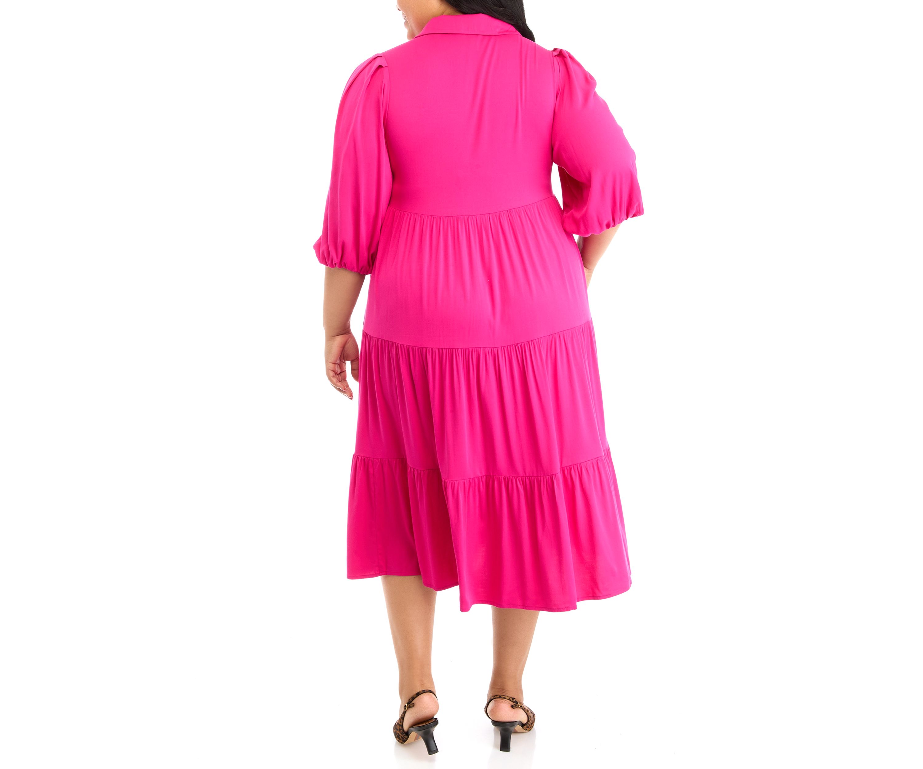 Plus Size Midi Shirt Dress