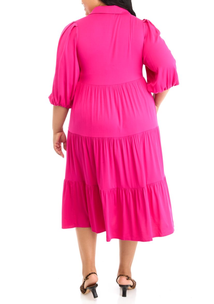 Plus Size Midi Shirt Dress