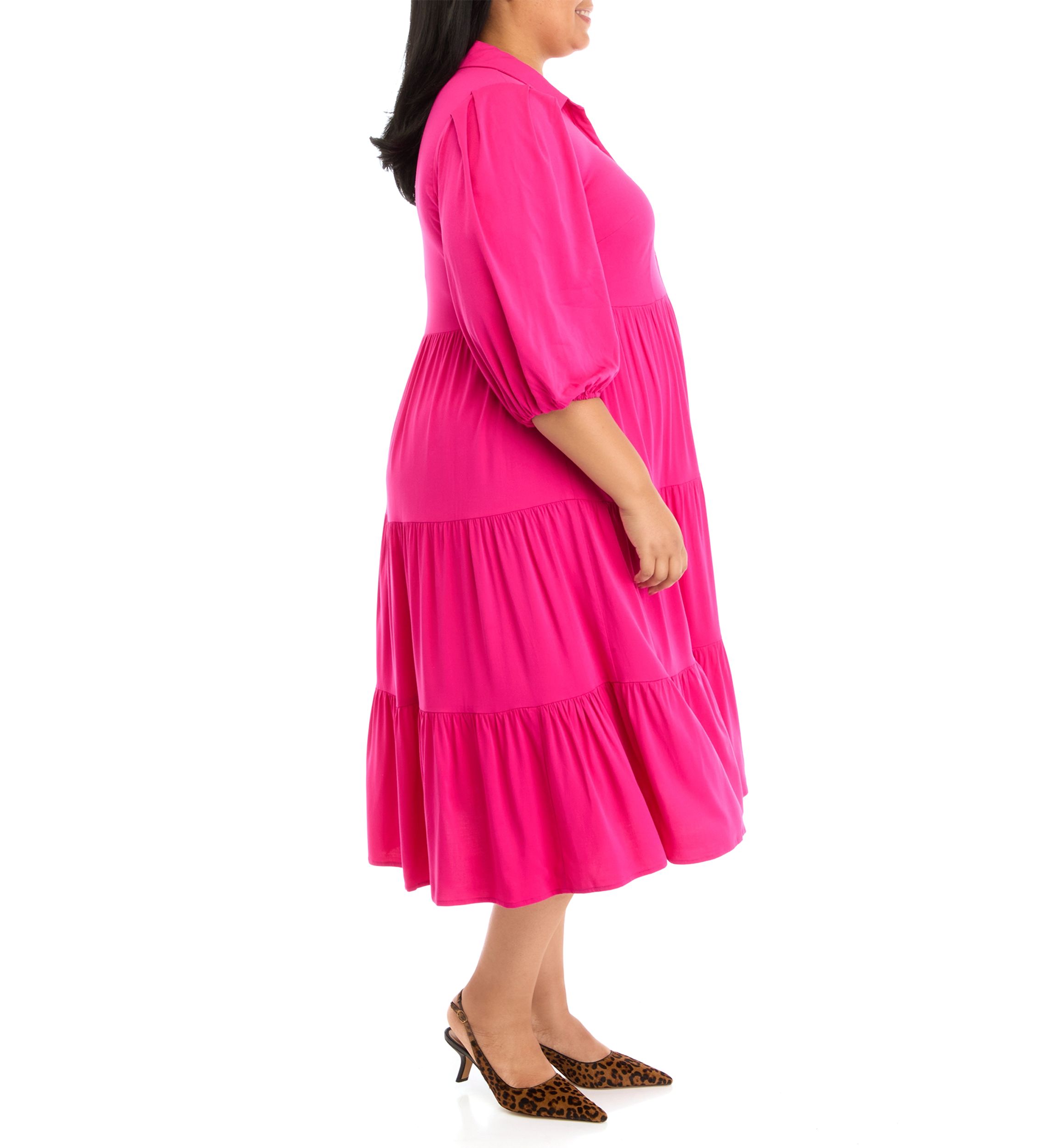 Plus Size Midi Shirt Dress
