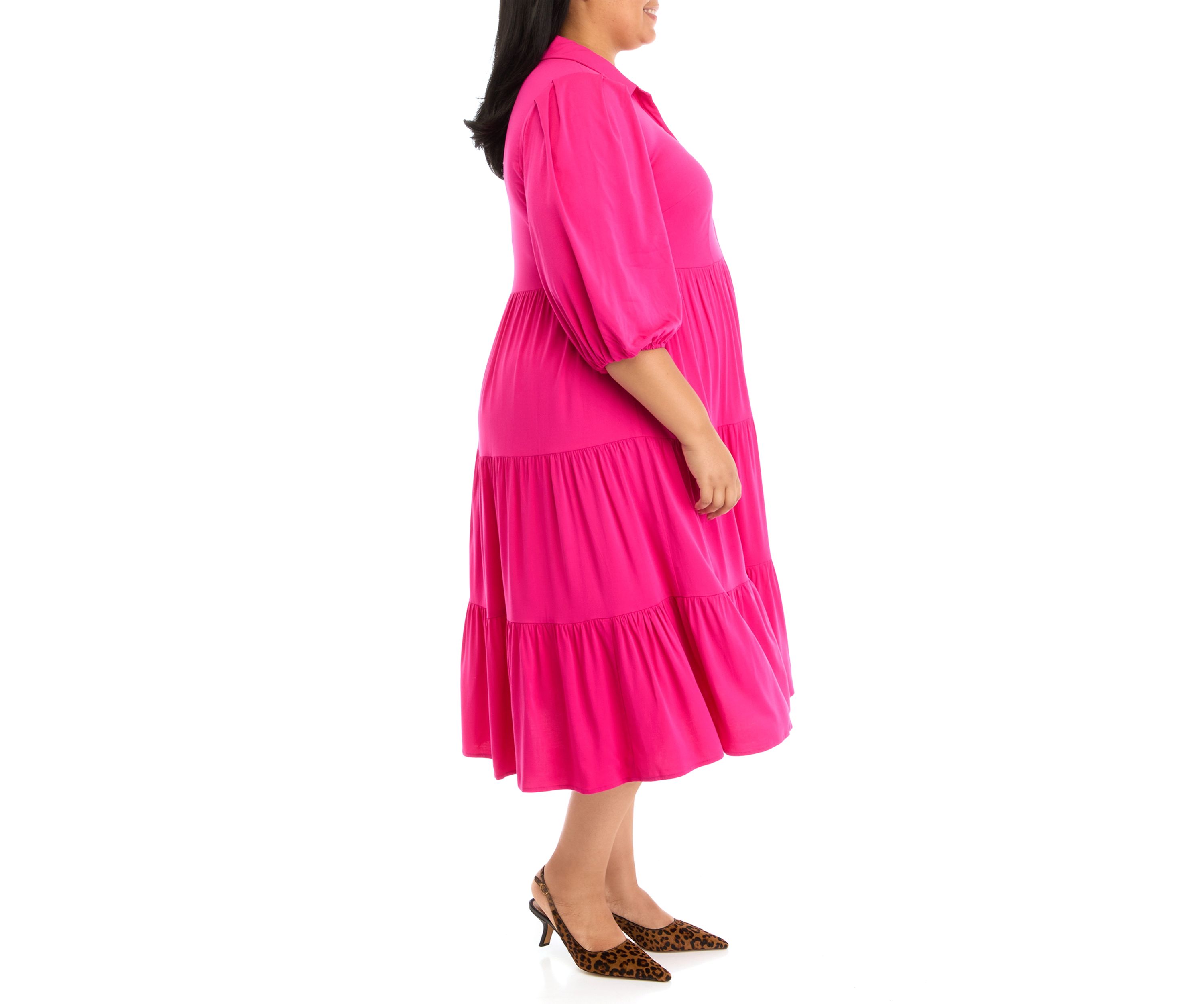 Plus Size Midi Shirt Dress