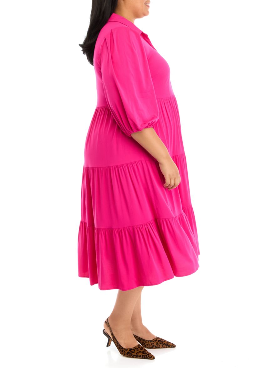 Plus Size Midi Shirt Dress