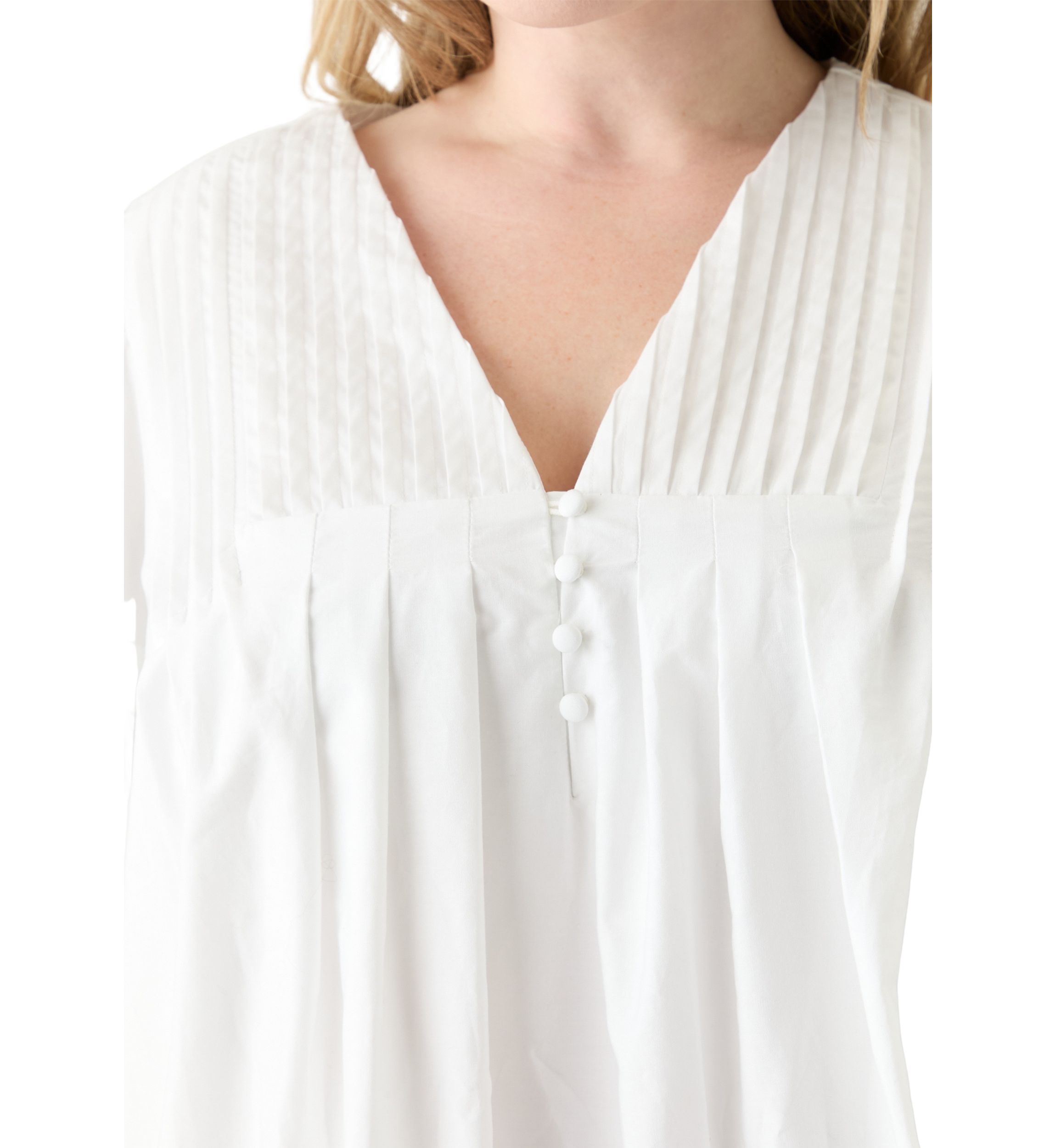 Plus Size Puff Sleeve Pintuck Short Dress