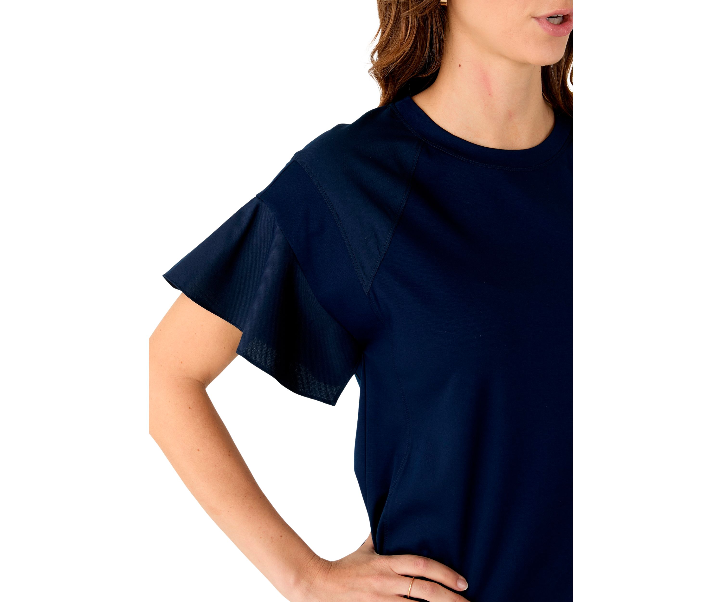 Womens Ruffle Flounce Sleeve T-Shirt