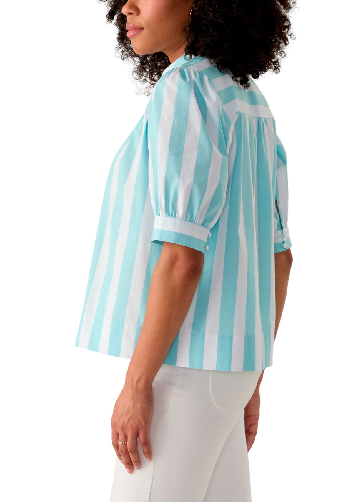 Womens Popover Top with Front Yoke