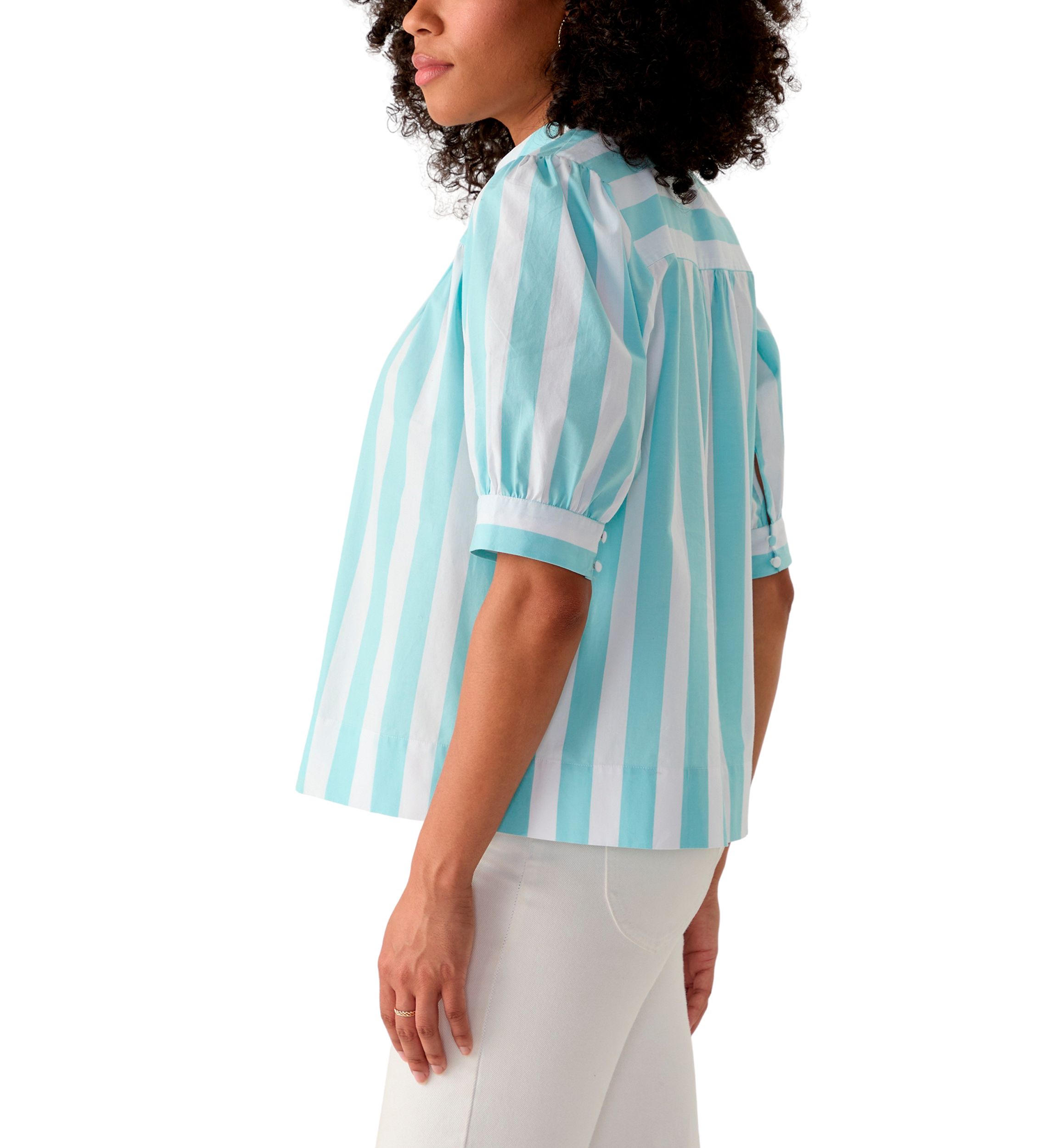 Womens Popover Top with Front Yoke