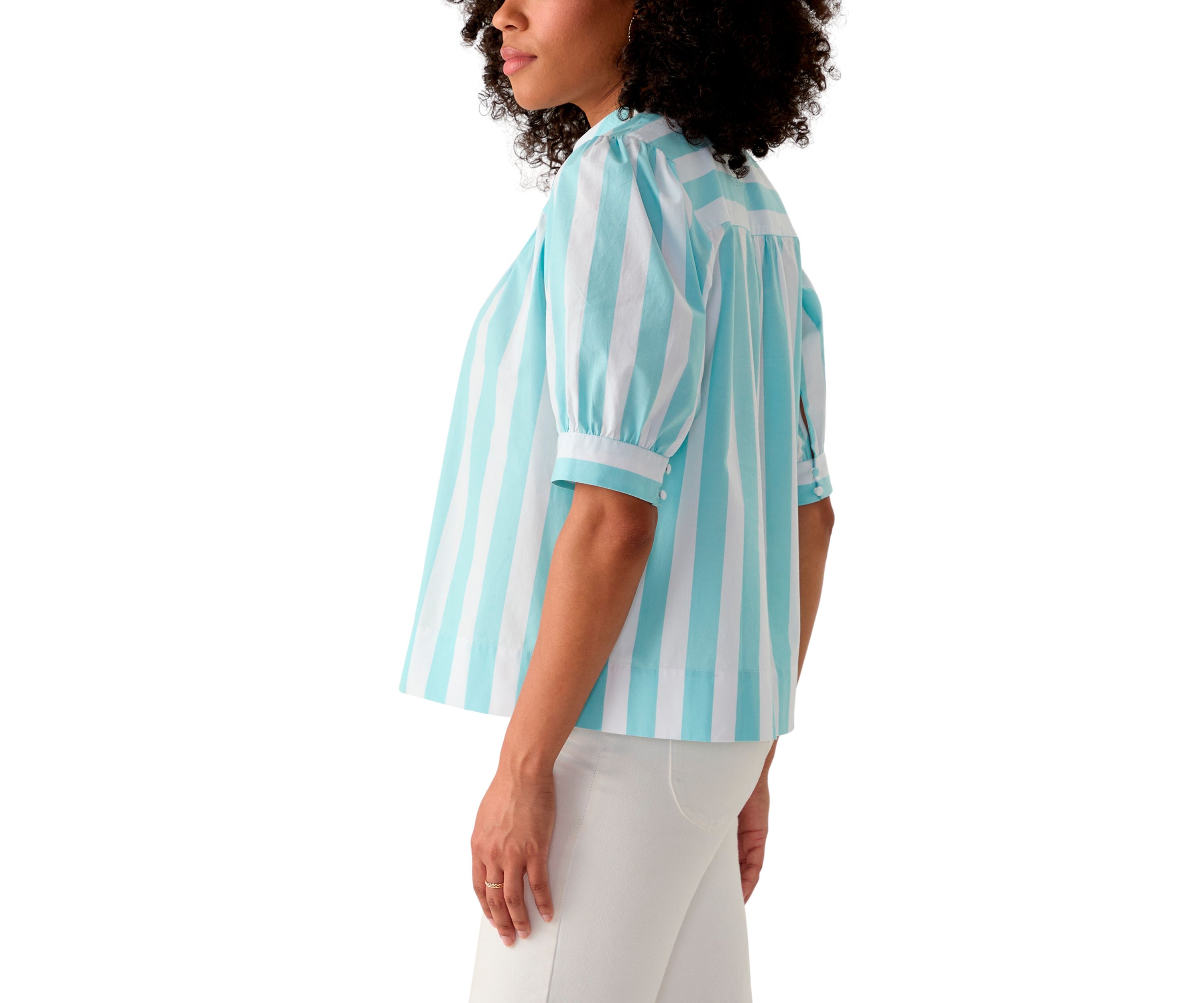 Womens Popover Top with Front Yoke