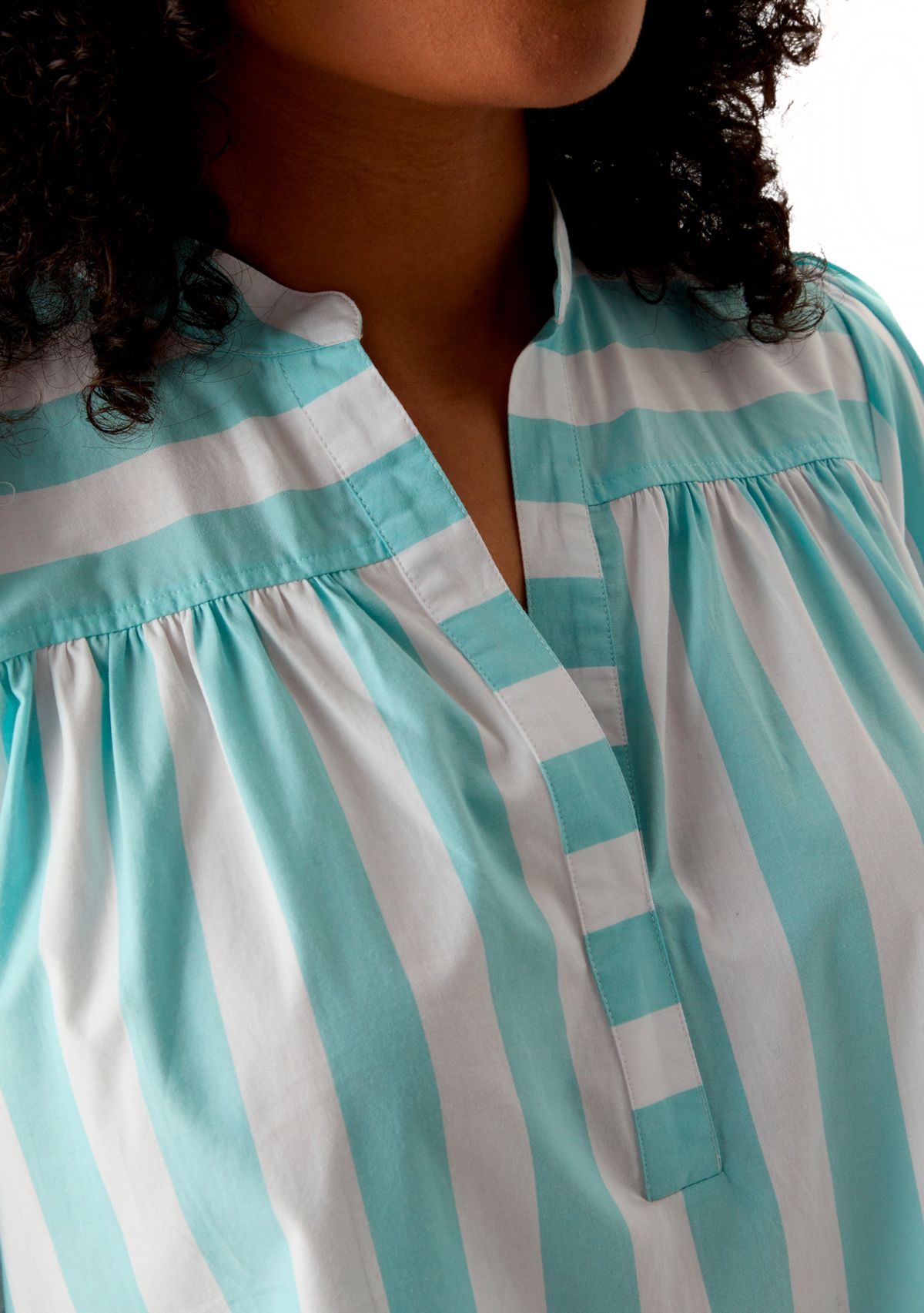Womens Popover Top with Front Yoke
