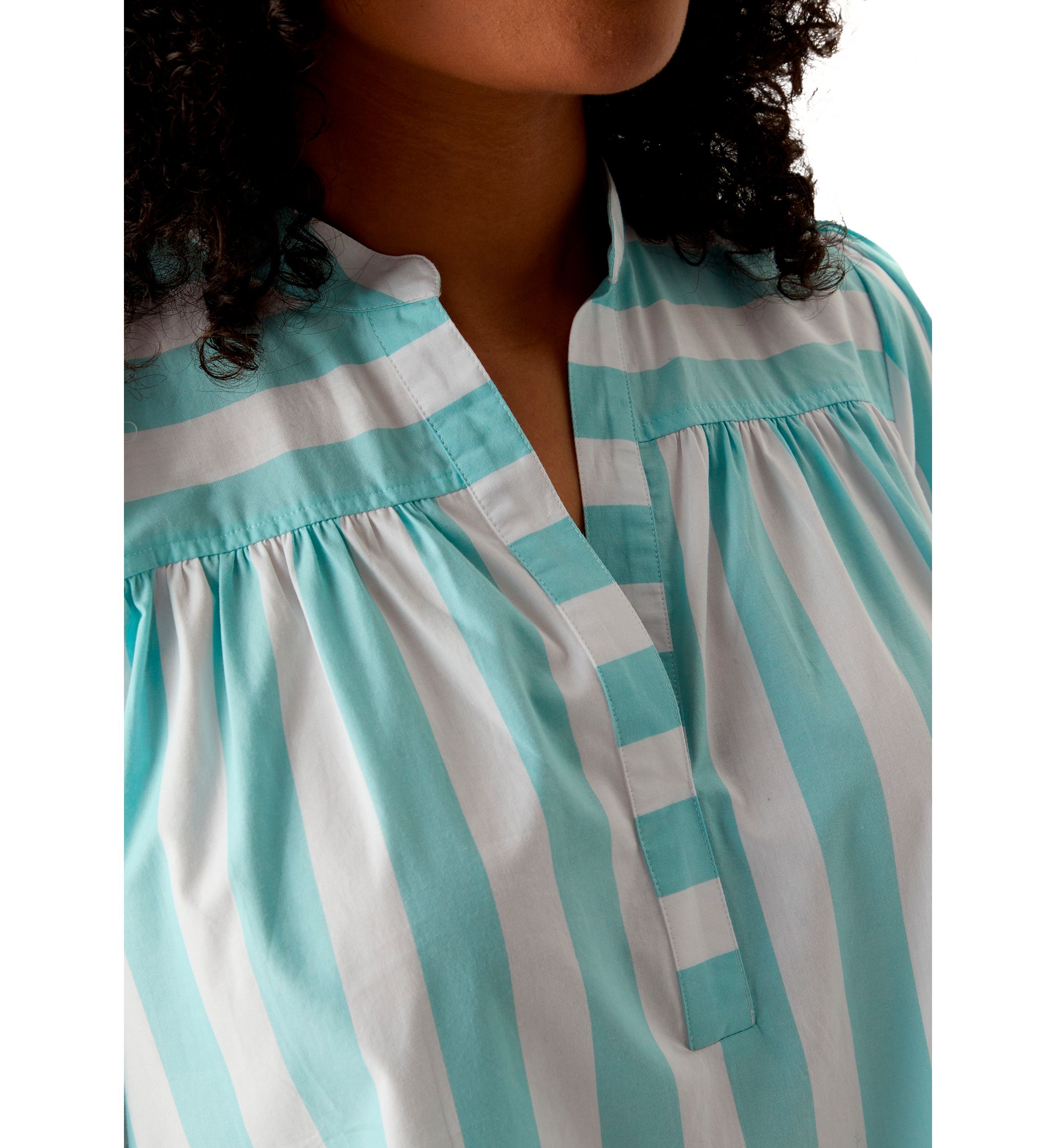 Womens Popover Top with Front Yoke