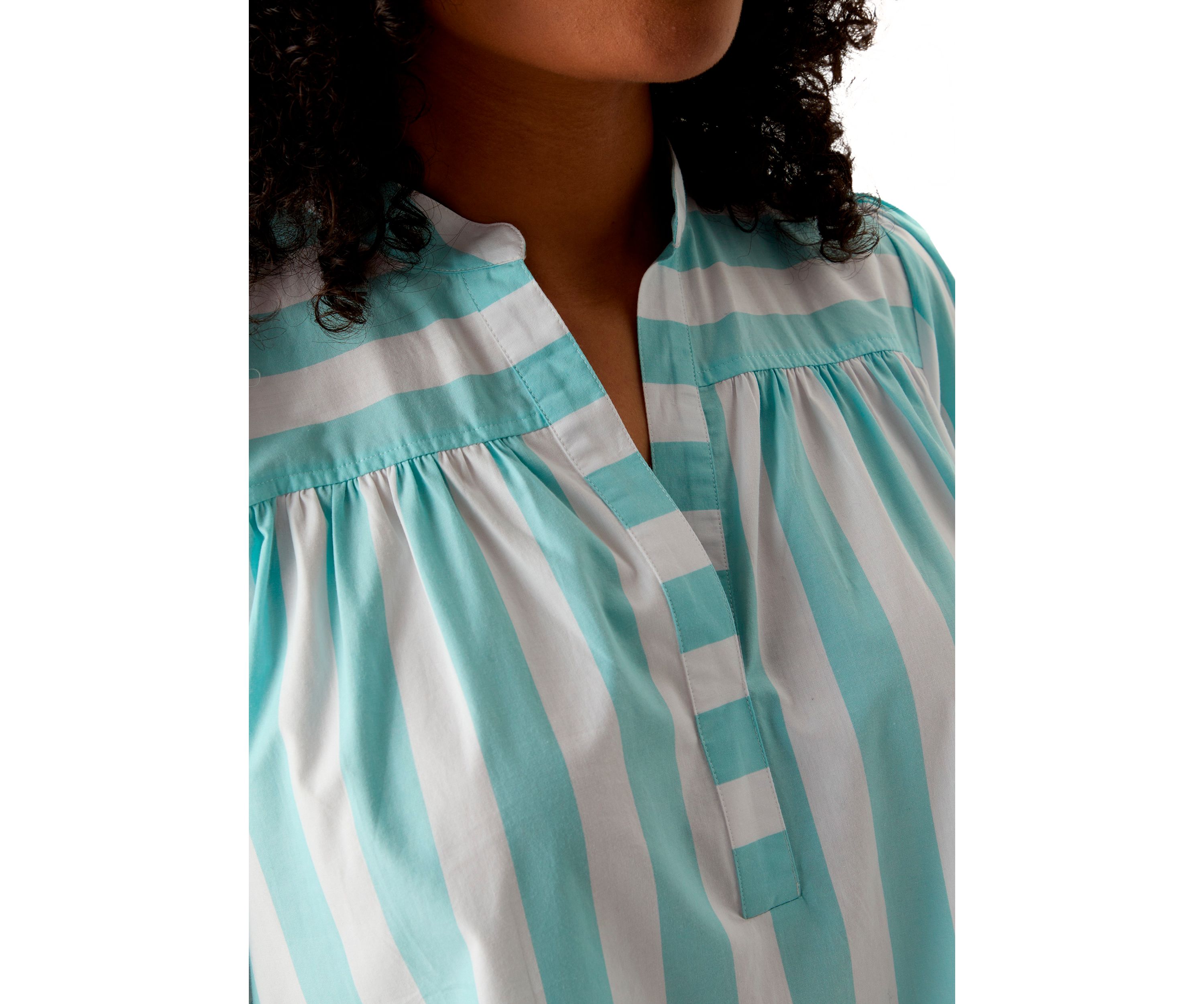 Womens Popover Top with Front Yoke