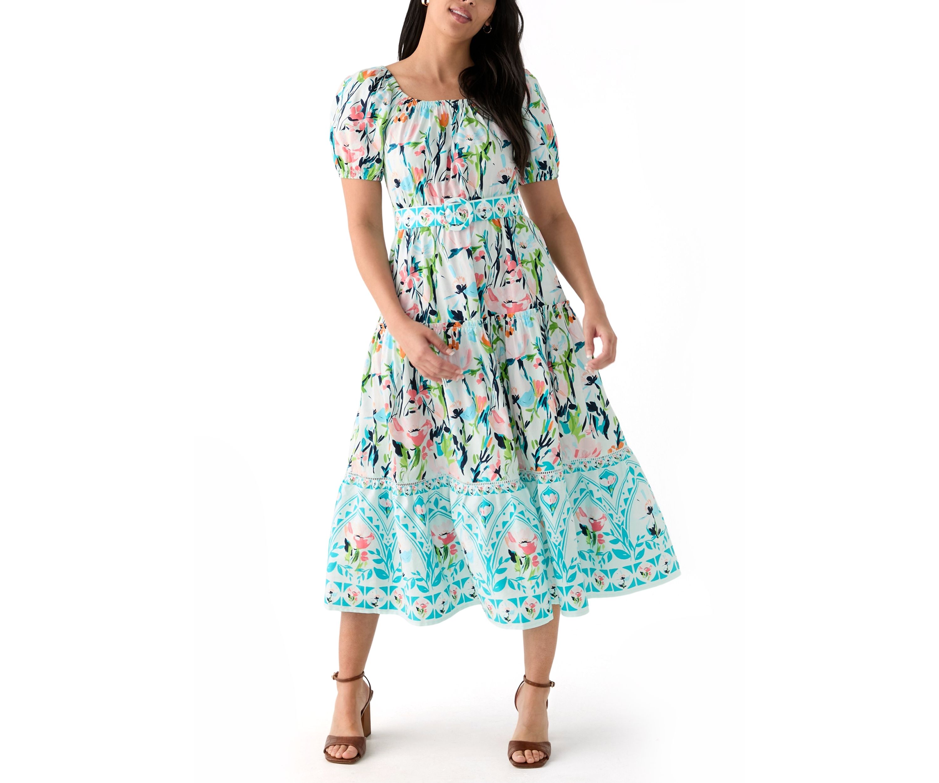 Womens Belted Maxi Dress