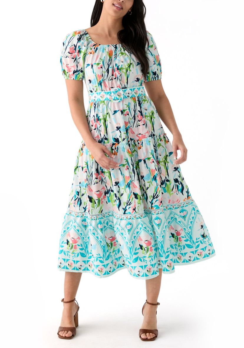 Womens Belted Maxi Dress
