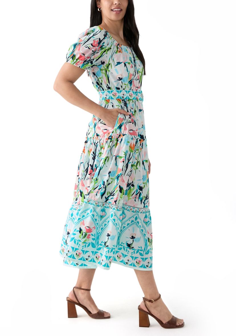 Womens Belted Maxi Dress