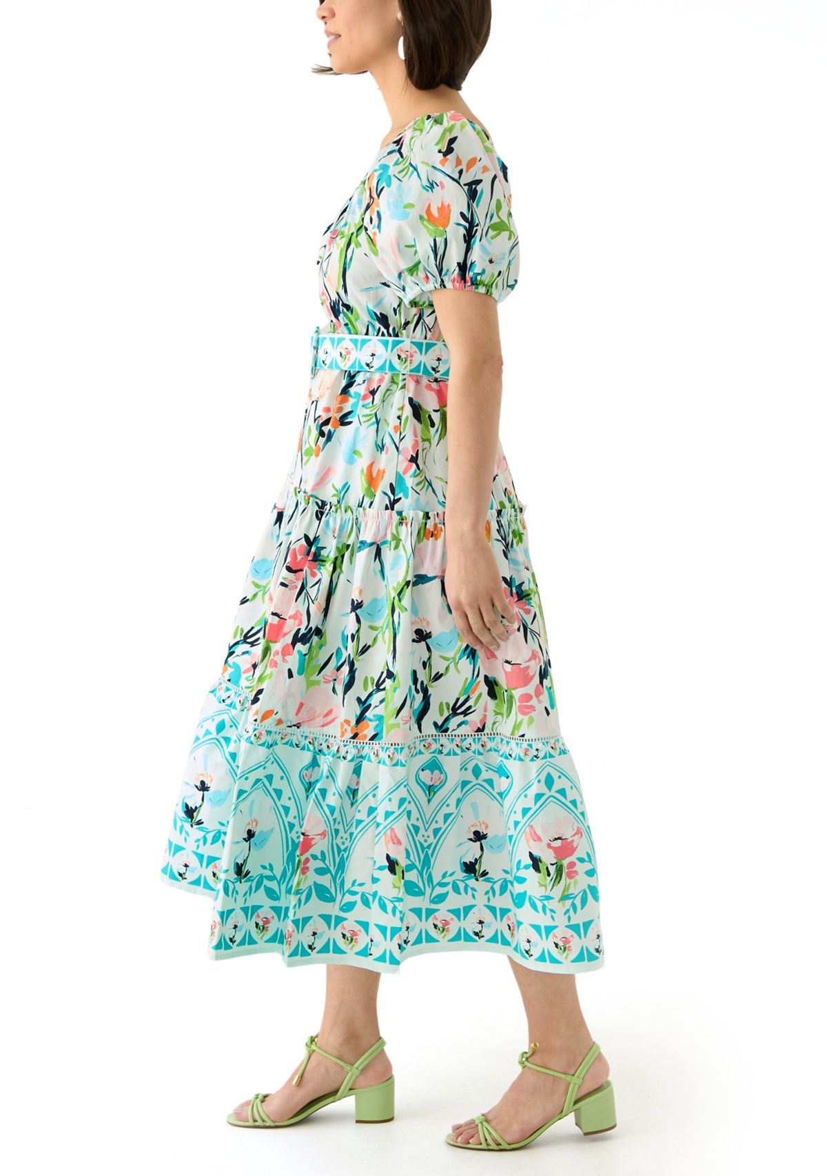 Petite Off the Shoulder Belted Maxi Dress