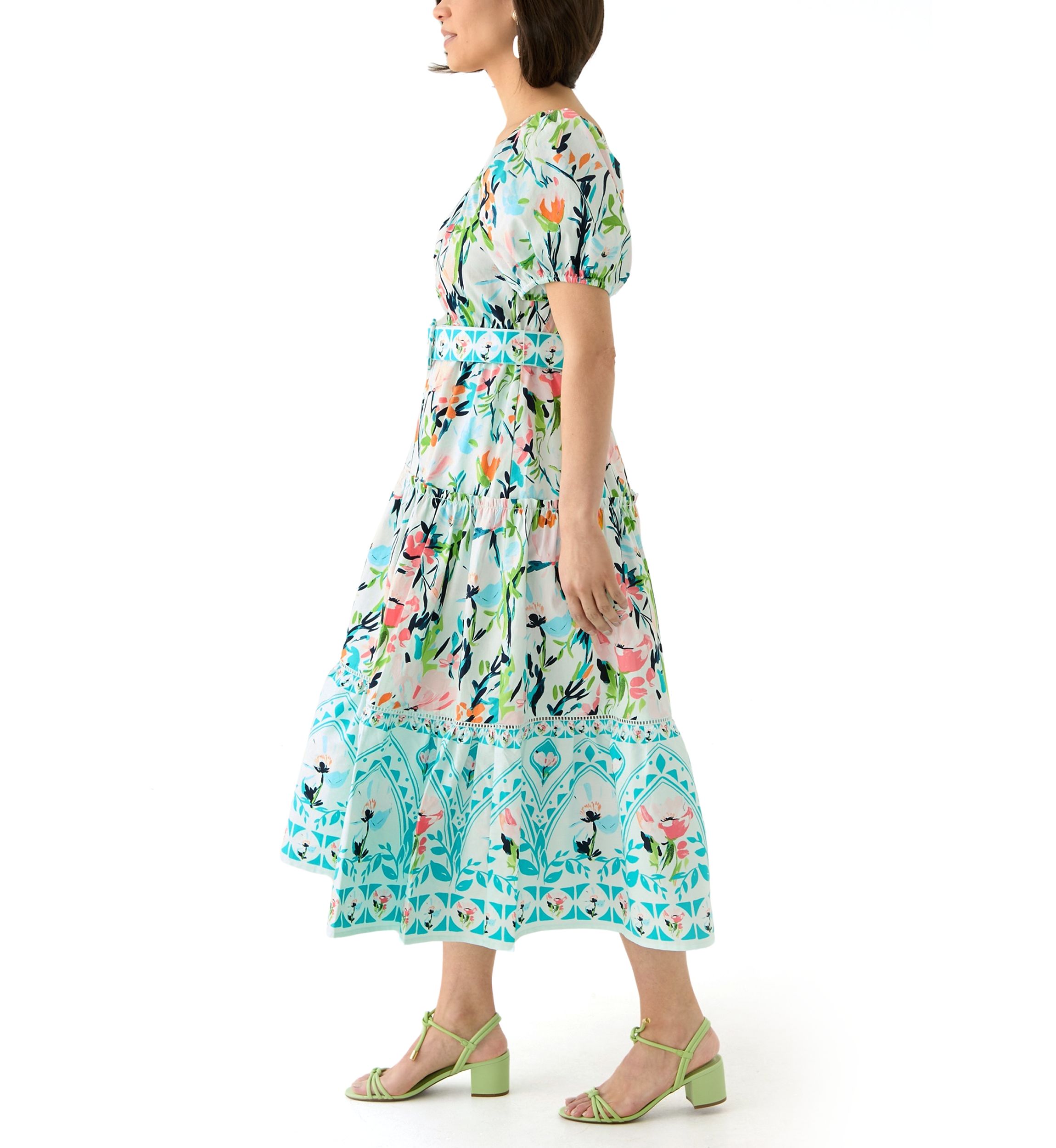 Petite Off the Shoulder Belted Maxi Dress