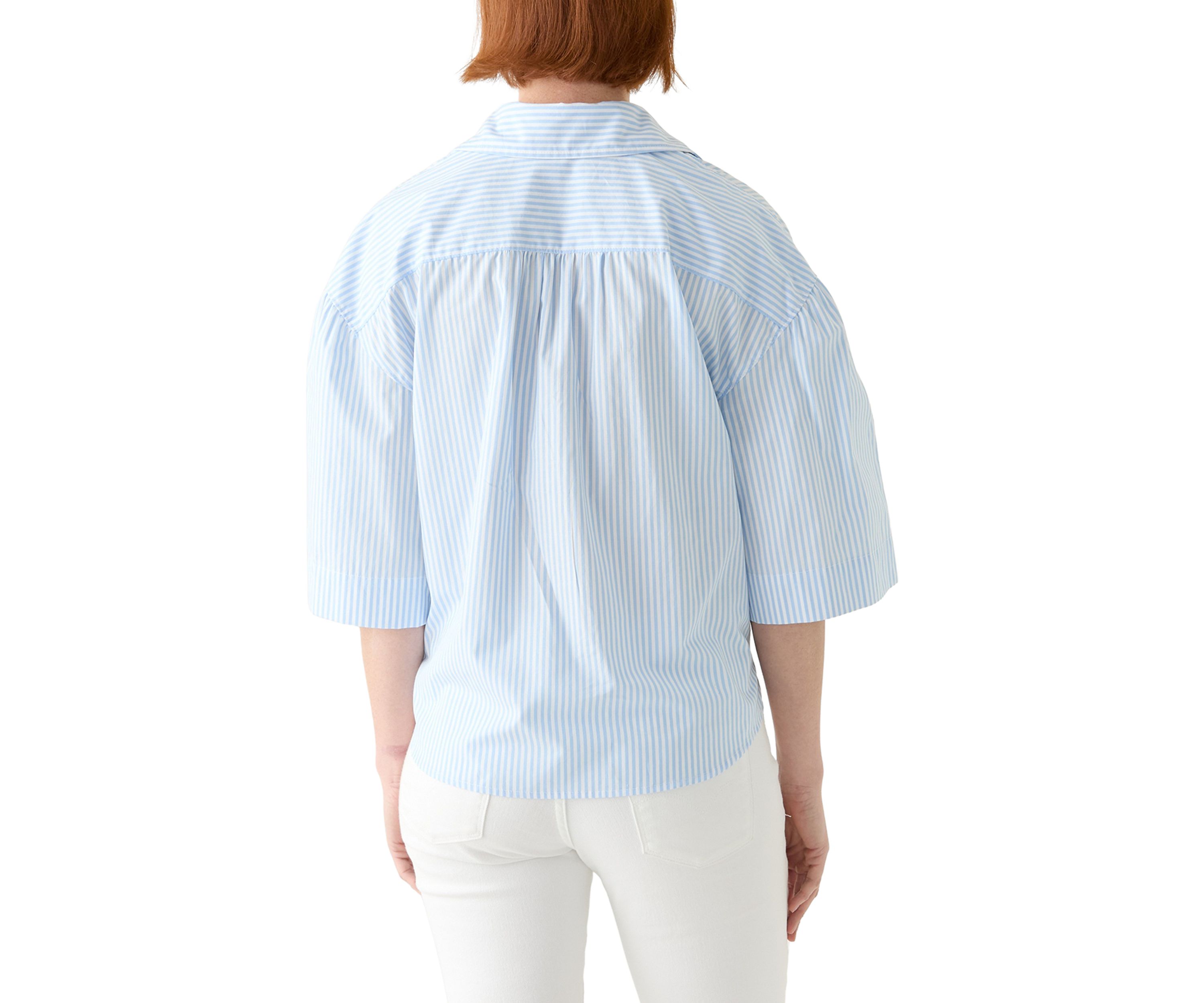 Womens 3/4 Popover Poplin Top 