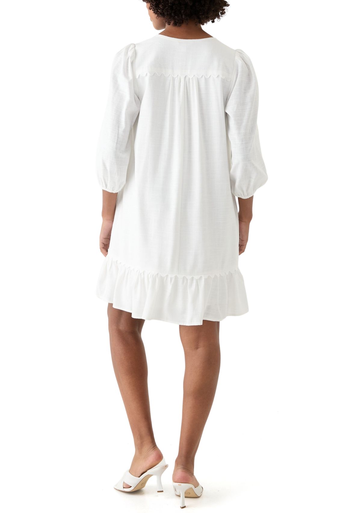 Womens Ric Rac Bib Linen Dress
