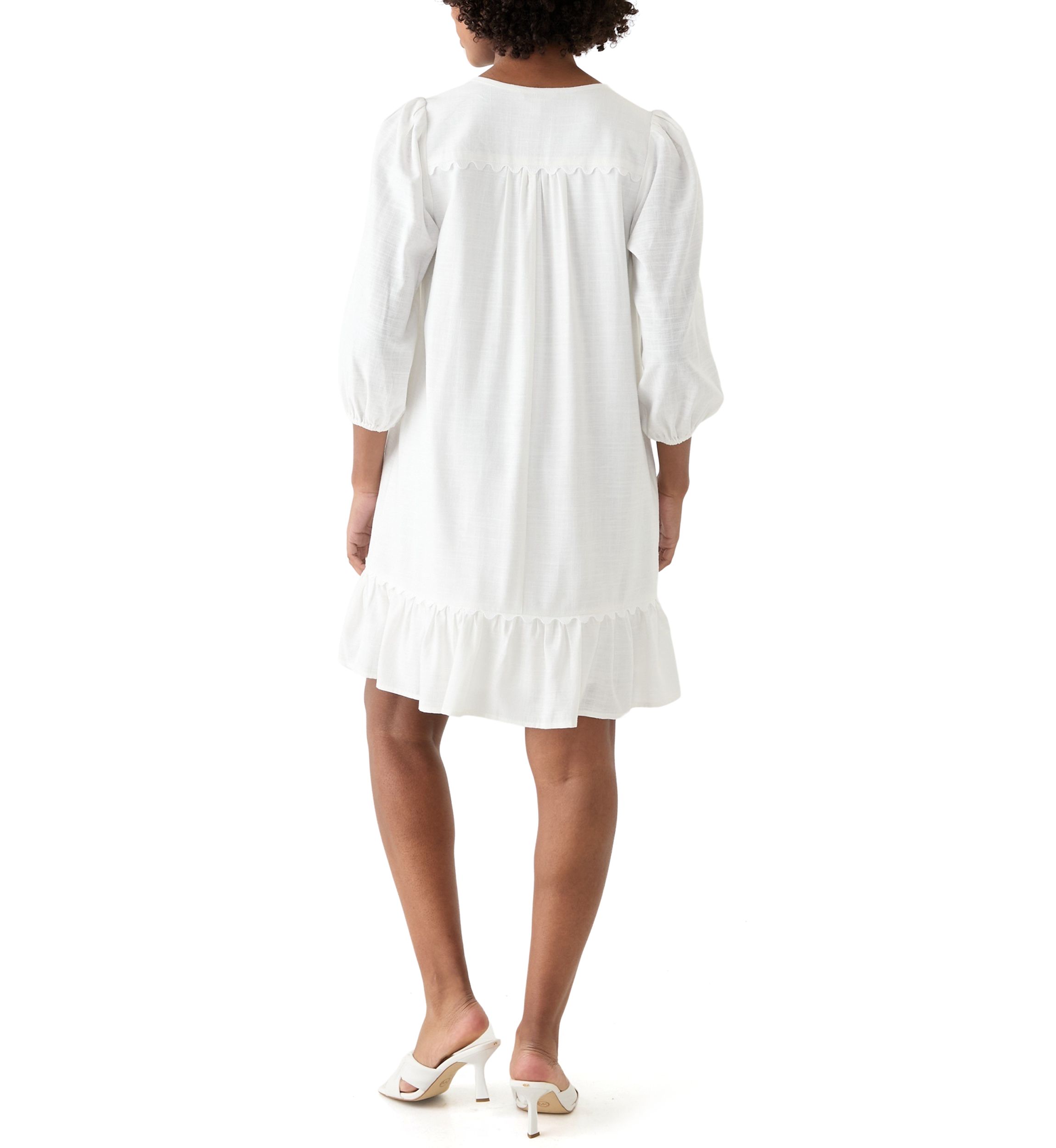 Womens Ric Rac Bib Linen Dress
