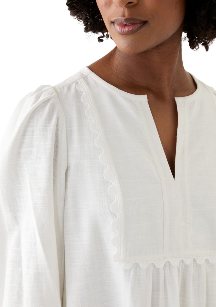Womens Ric Rac Bib Linen Dress